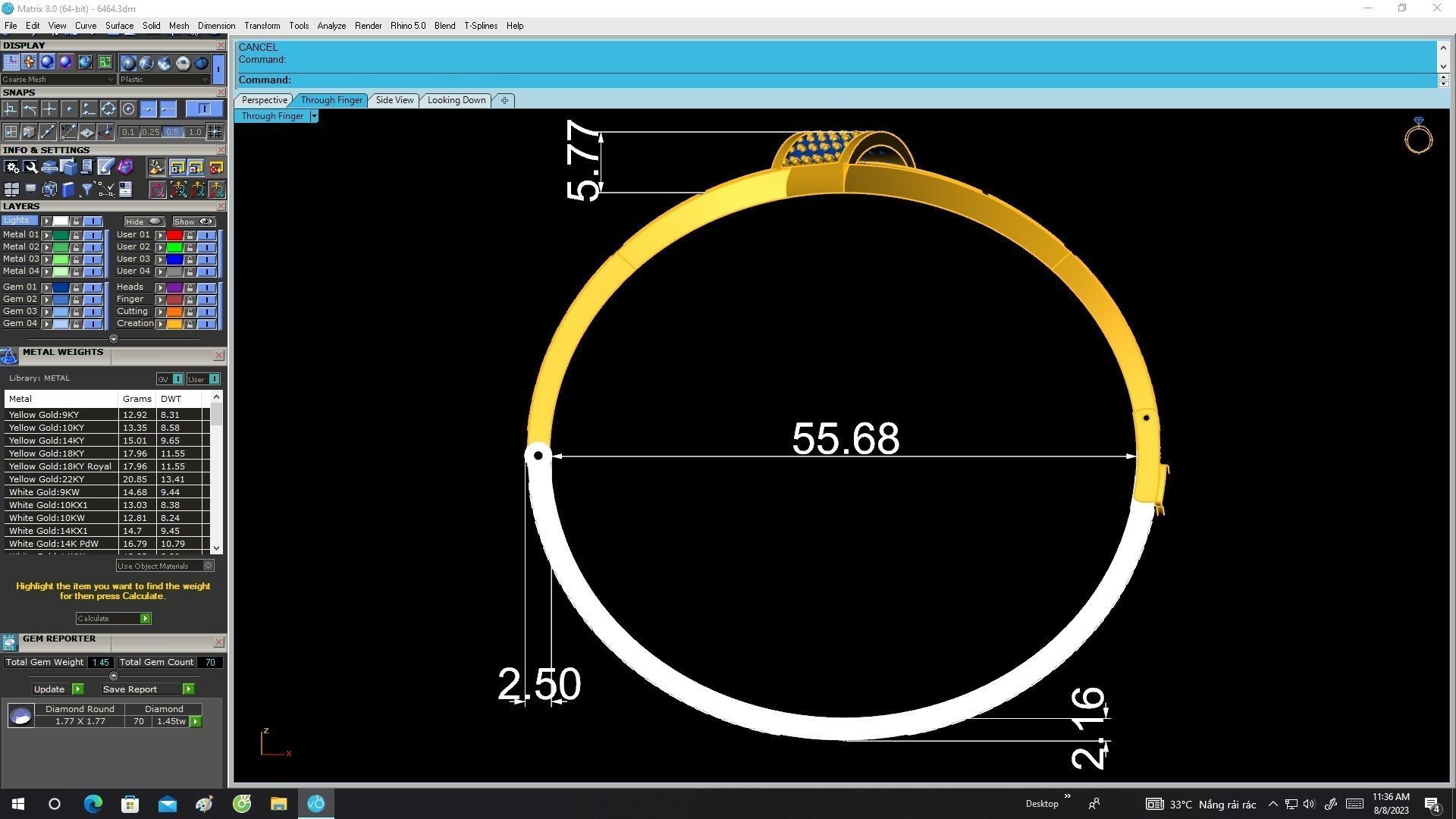 6464 vietnamese diamond bangle 3D print model_6