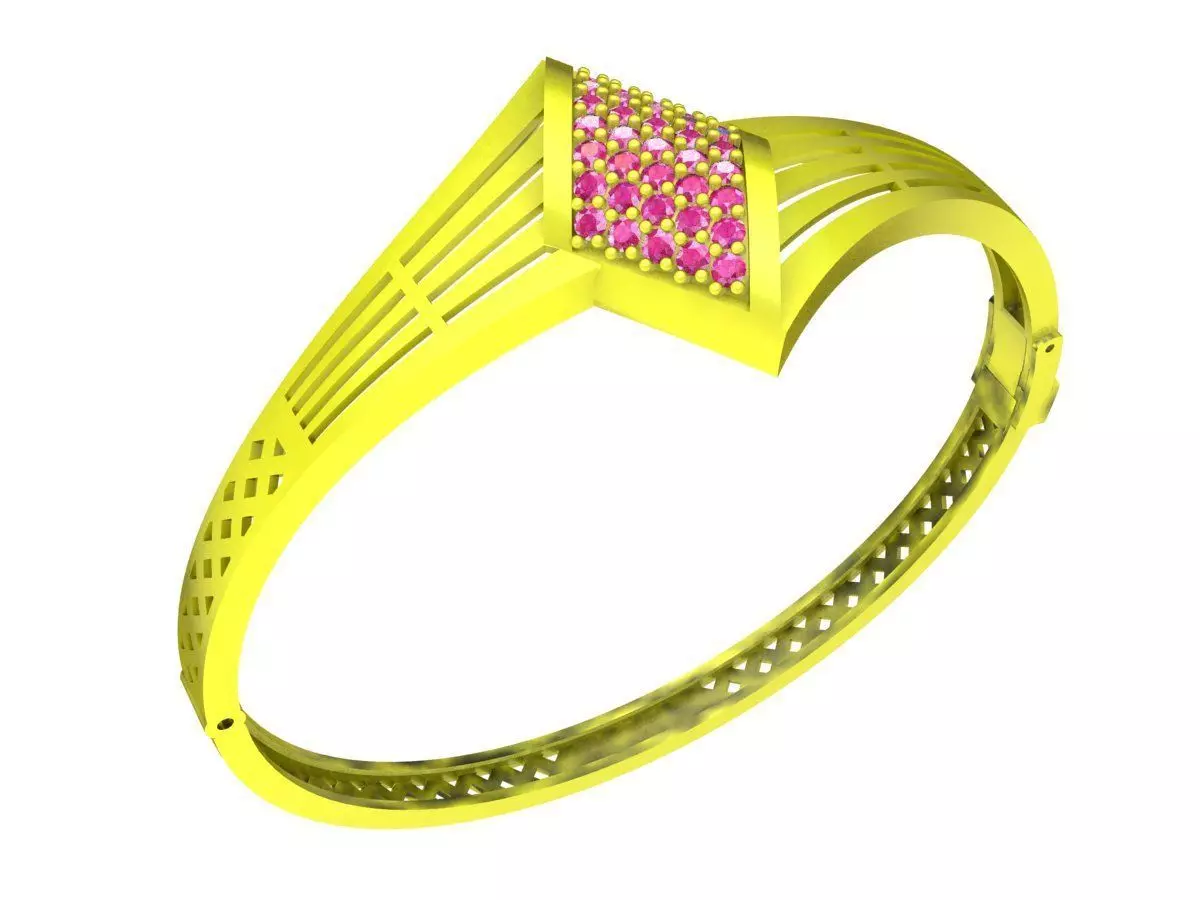 6464 vietnamese diamond bangle 3D print model_0