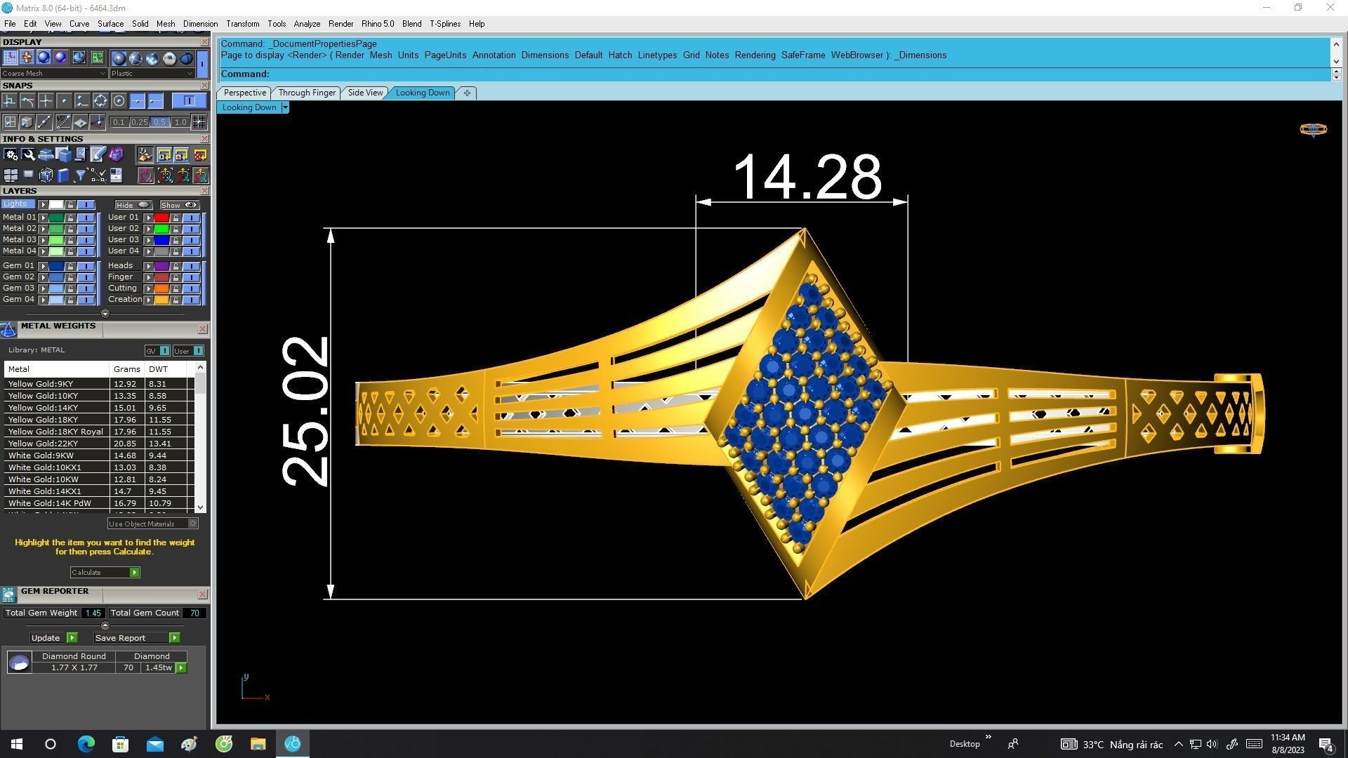 6464 vietnamese diamond bangle 3D print model_5