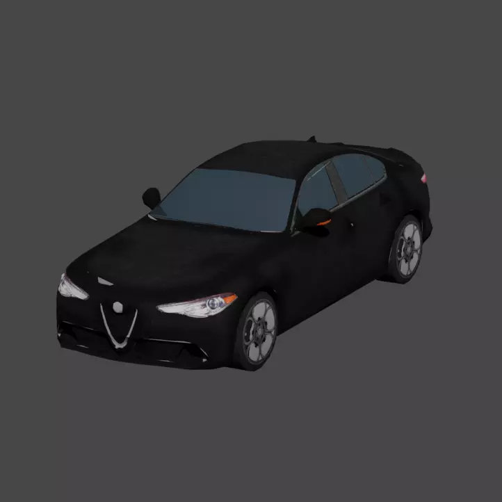 3D car model low poly - Alfa Romeo Giulia Low-poly 3D model_0