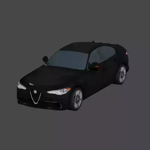 3D car model low poly - Alfa Romeo Giulia Low-poly 3D model