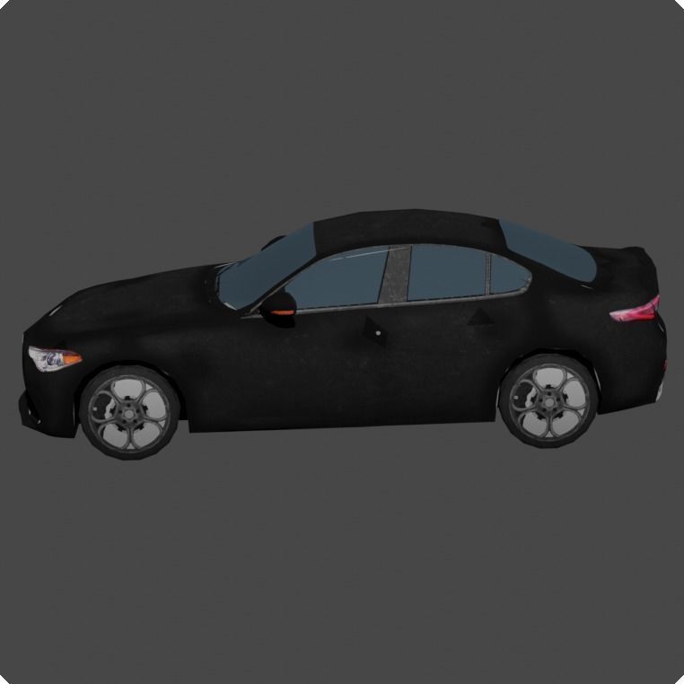 3D car model low poly - Alfa Romeo Giulia Low-poly 3D model_1