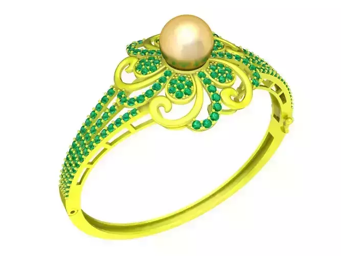 6475 Flower Pearl Diamond Women Bangle