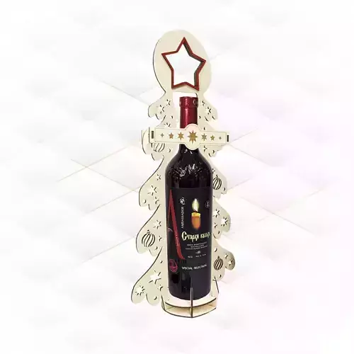 Wine box Christmas svg dxf design for laser cut 3D print model