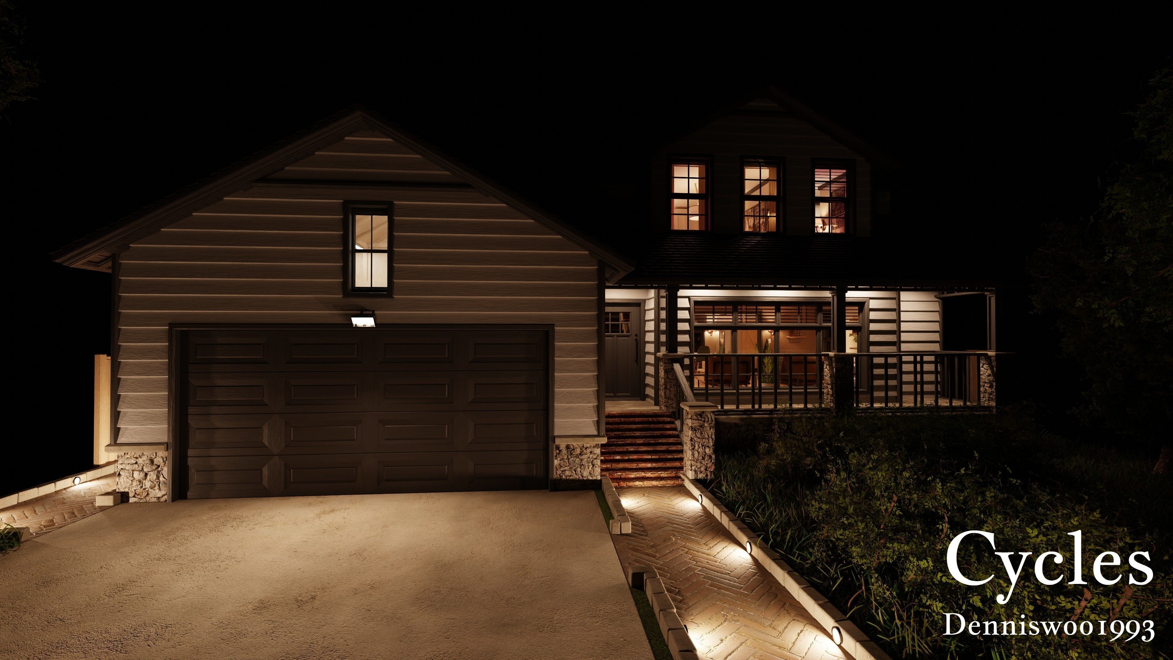 SHC Modular Classic Style American House 10 Low-poly 3D model_21