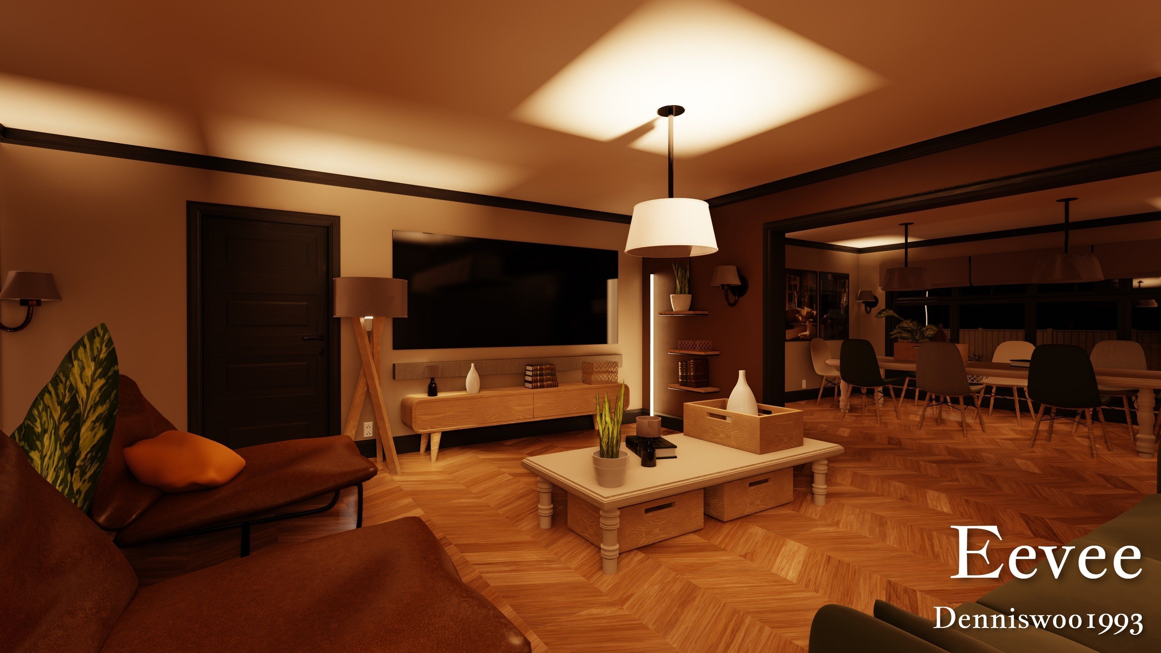 SHC Modular Classic Style American House 10 Low-poly 3D model_42