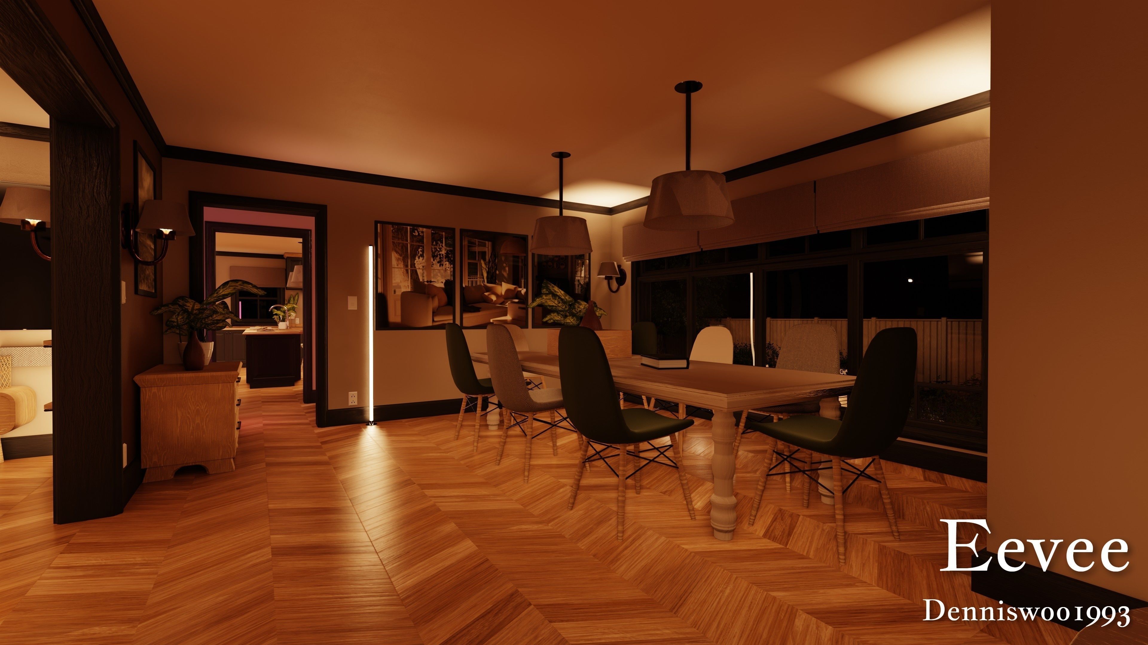 SHC Modular Classic Style American House 10 Low-poly 3D model_43