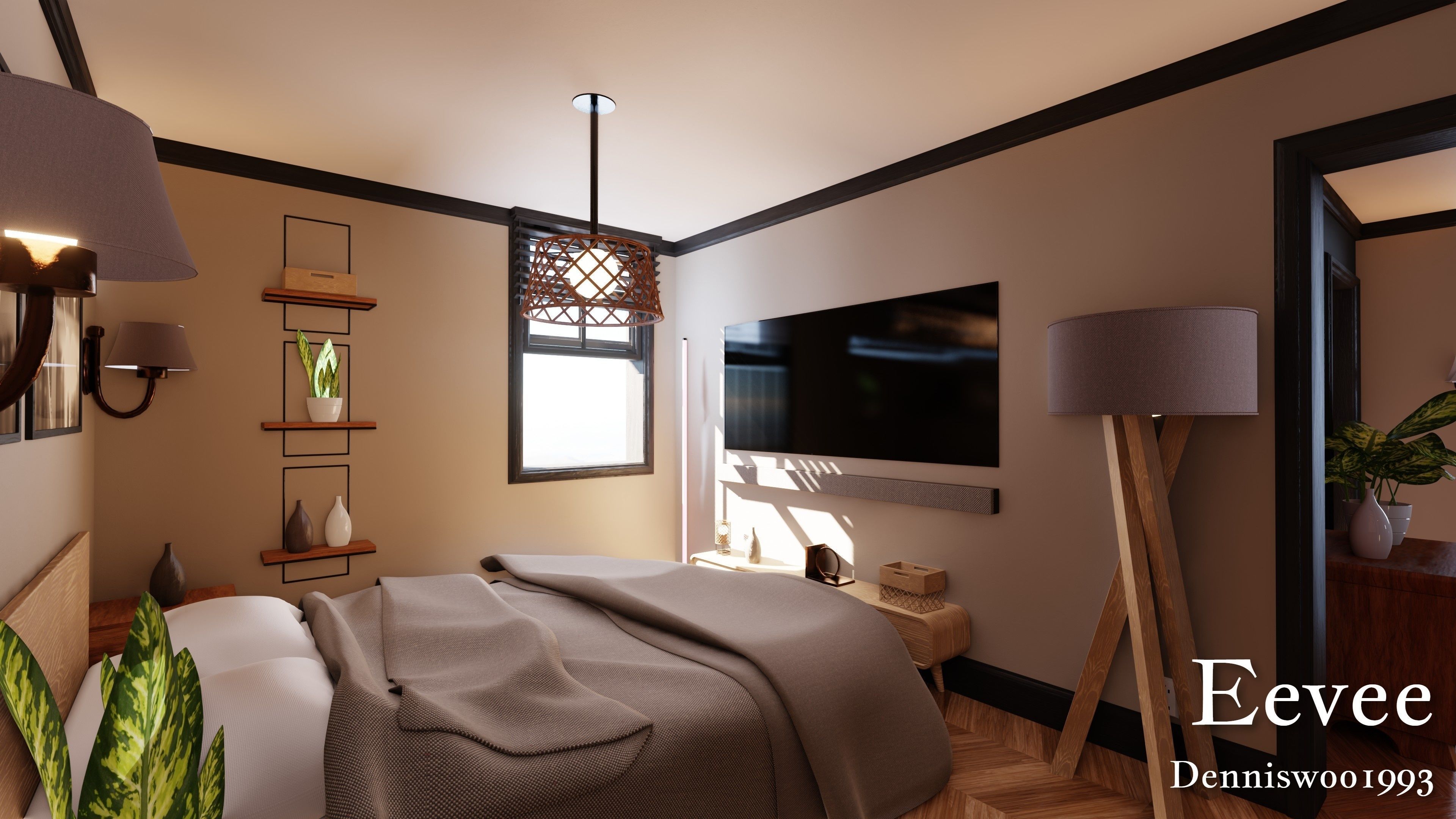 SHC Modular Classic Style American House 10 Low-poly 3D model_36