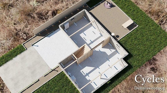 SHC Modular Classic Style American House 10 Low-poly 3D model 4