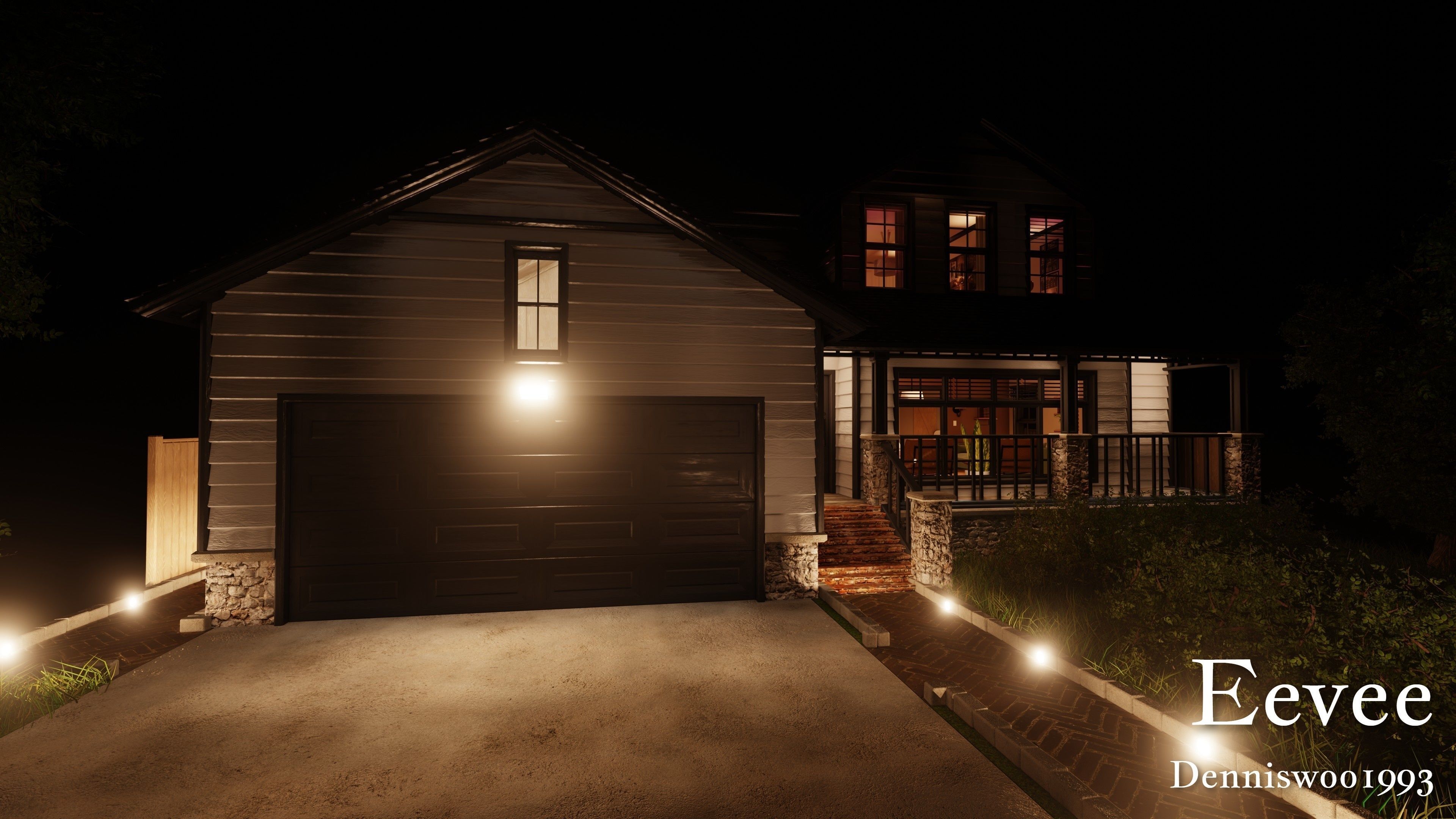 SHC Modular Classic Style American House 10 Low-poly 3D model_41