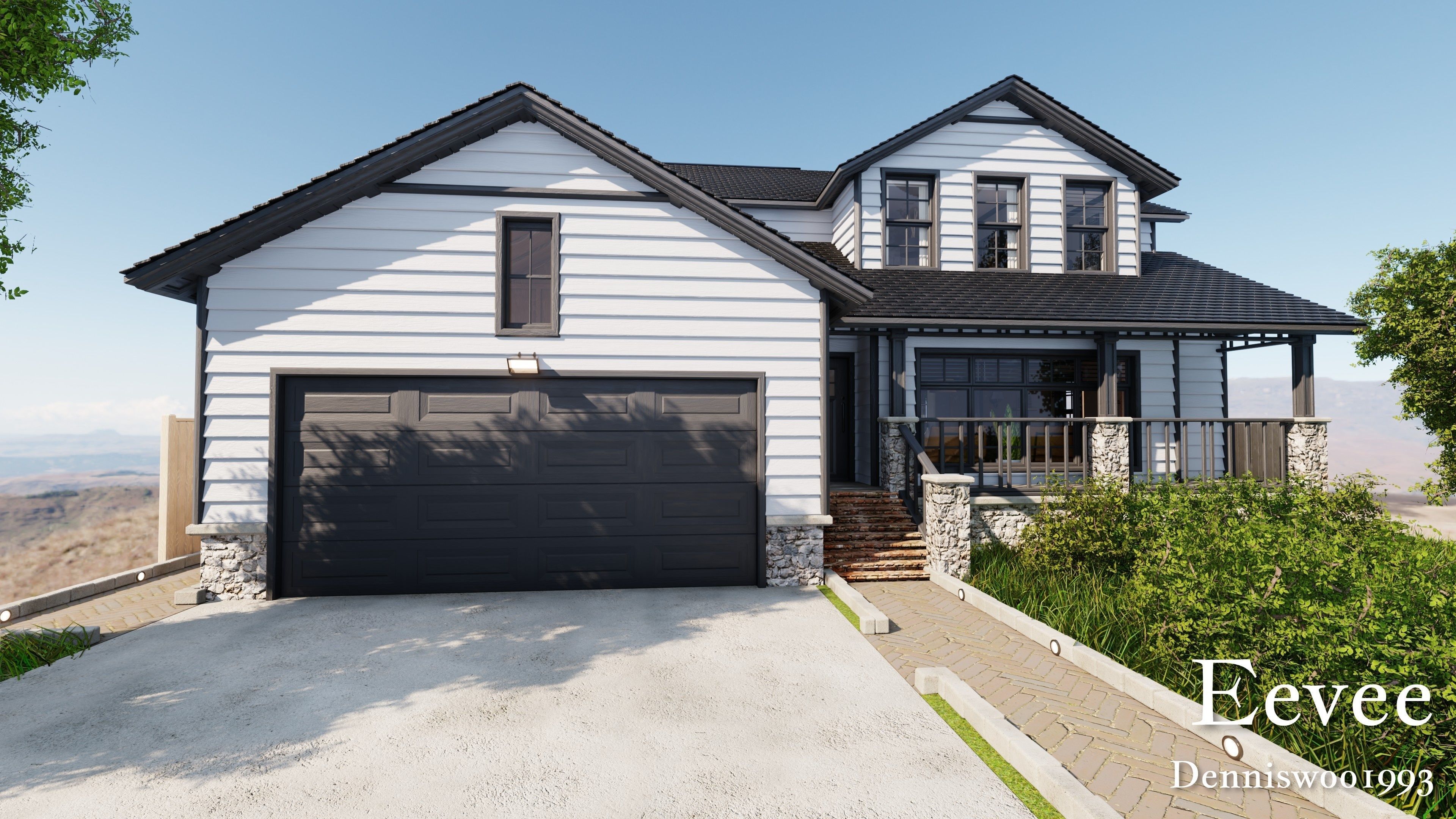 SHC Modular Classic Style American House 10 Low-poly 3D model_29