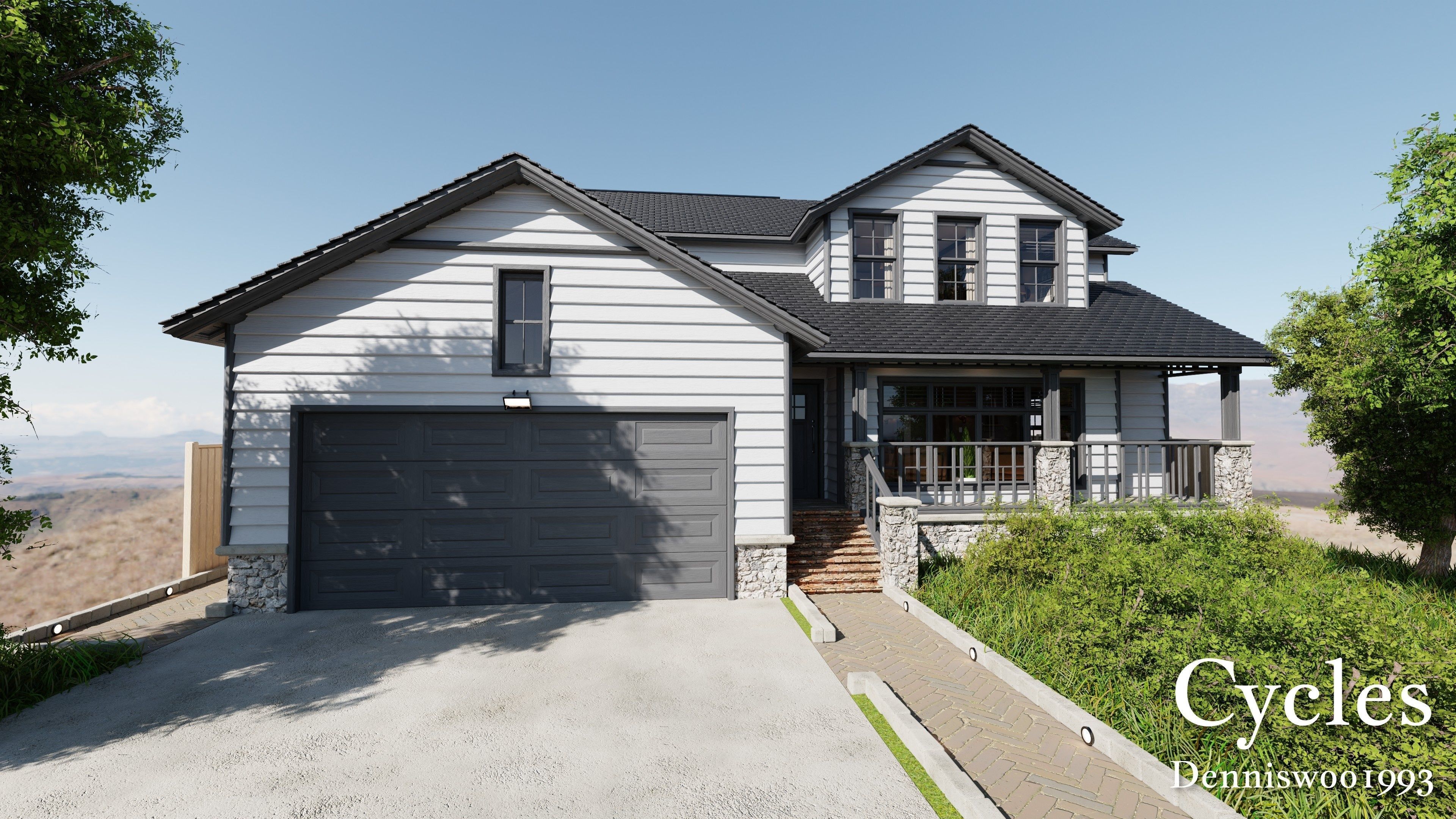 SHC Modular Classic Style American House 10 Low-poly 3D model_3