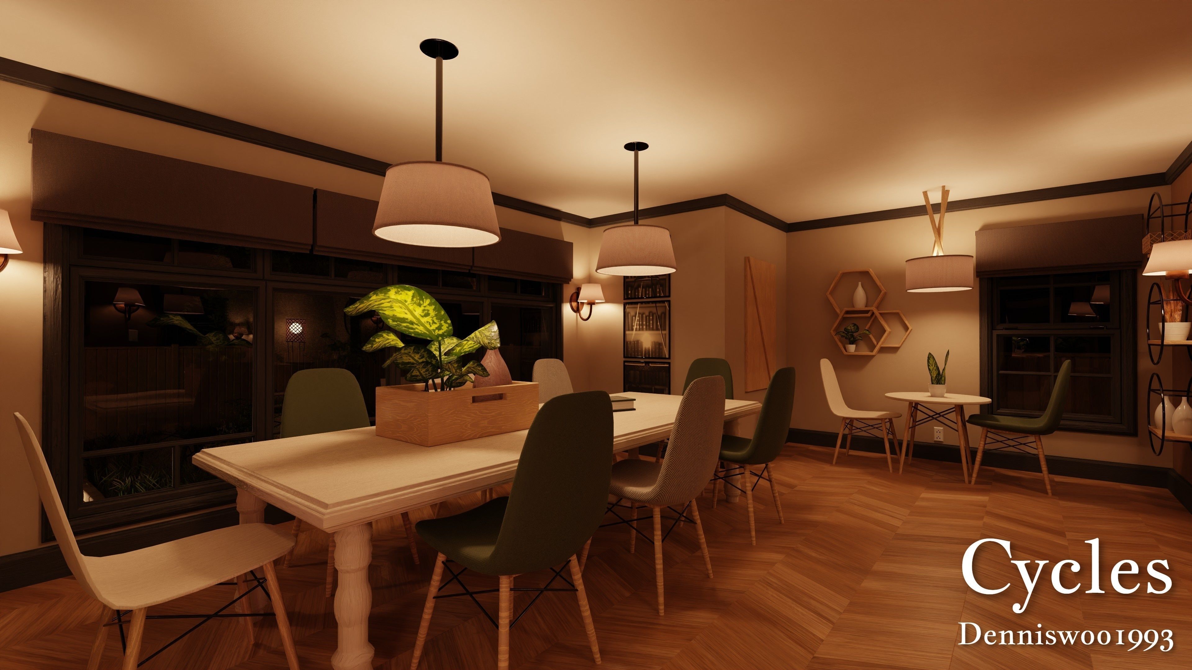 SHC Modular Classic Style American House 10 Low-poly 3D model_24