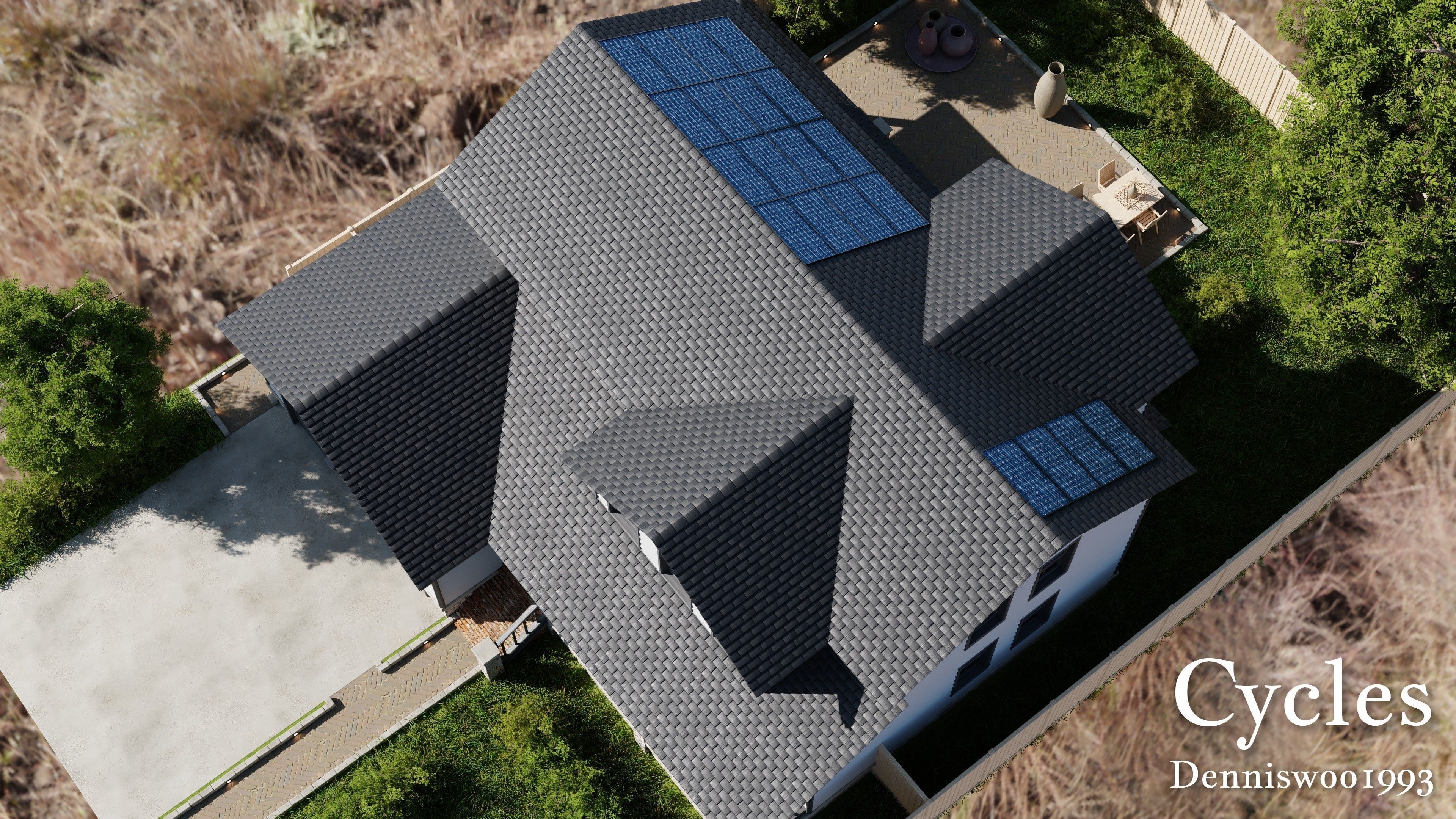 SHC Modular Classic Style American House 10 Low-poly 3D model_8