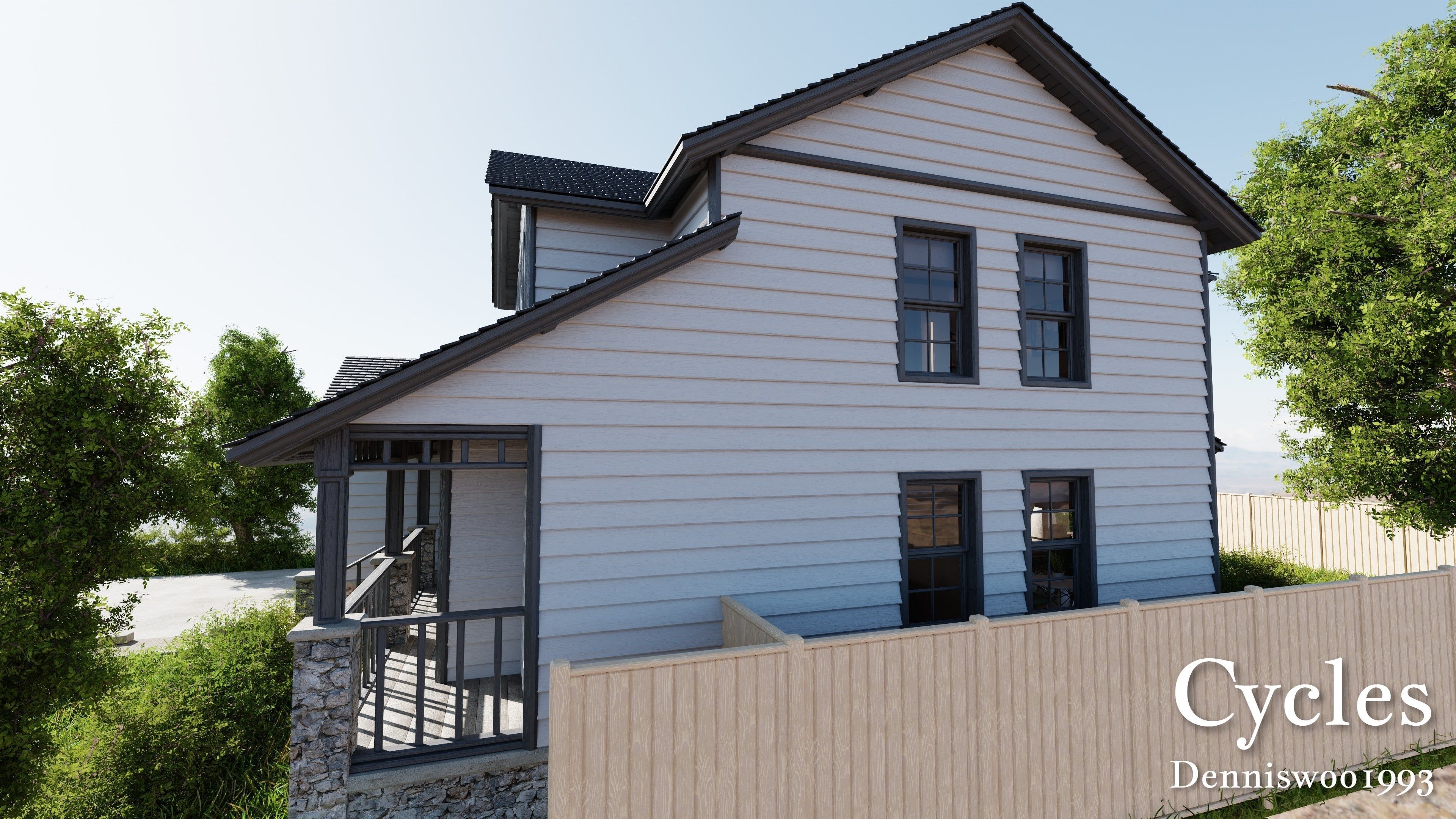 SHC Modular Classic Style American House 10 Low-poly 3D model_19