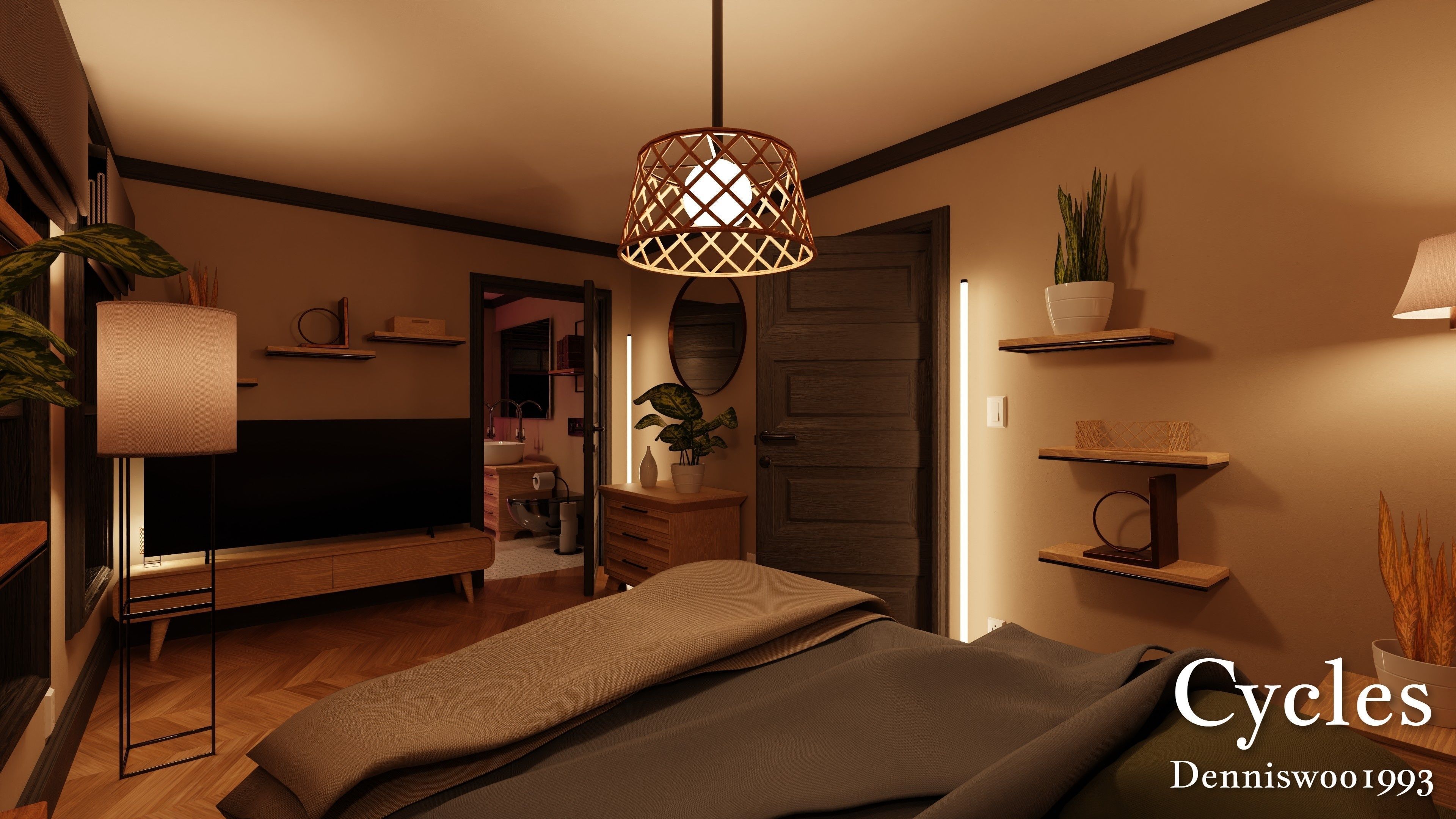 SHC Modular Classic Style American House 10 Low-poly 3D model_26