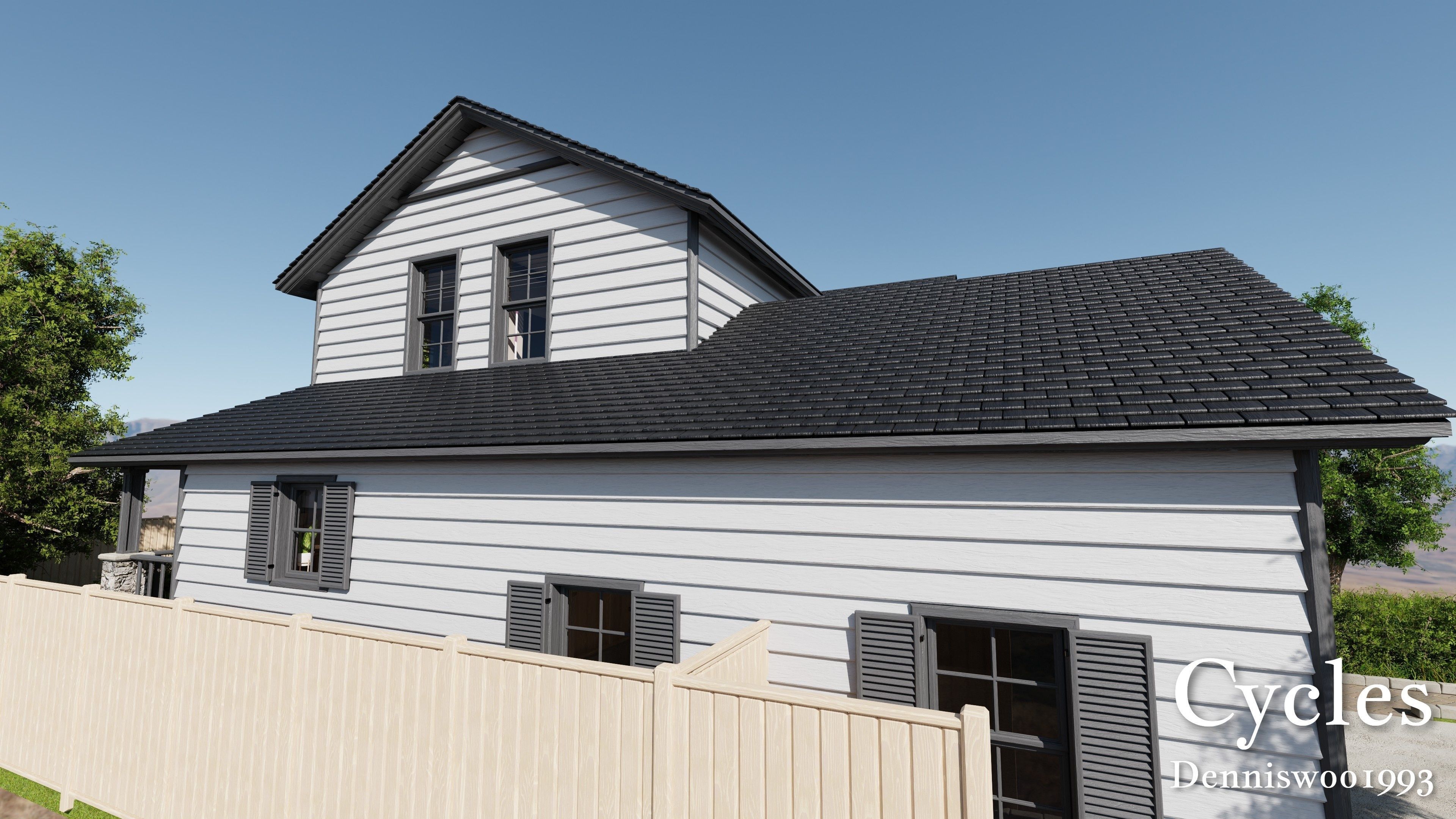 SHC Modular Classic Style American House 10 Low-poly 3D model_18