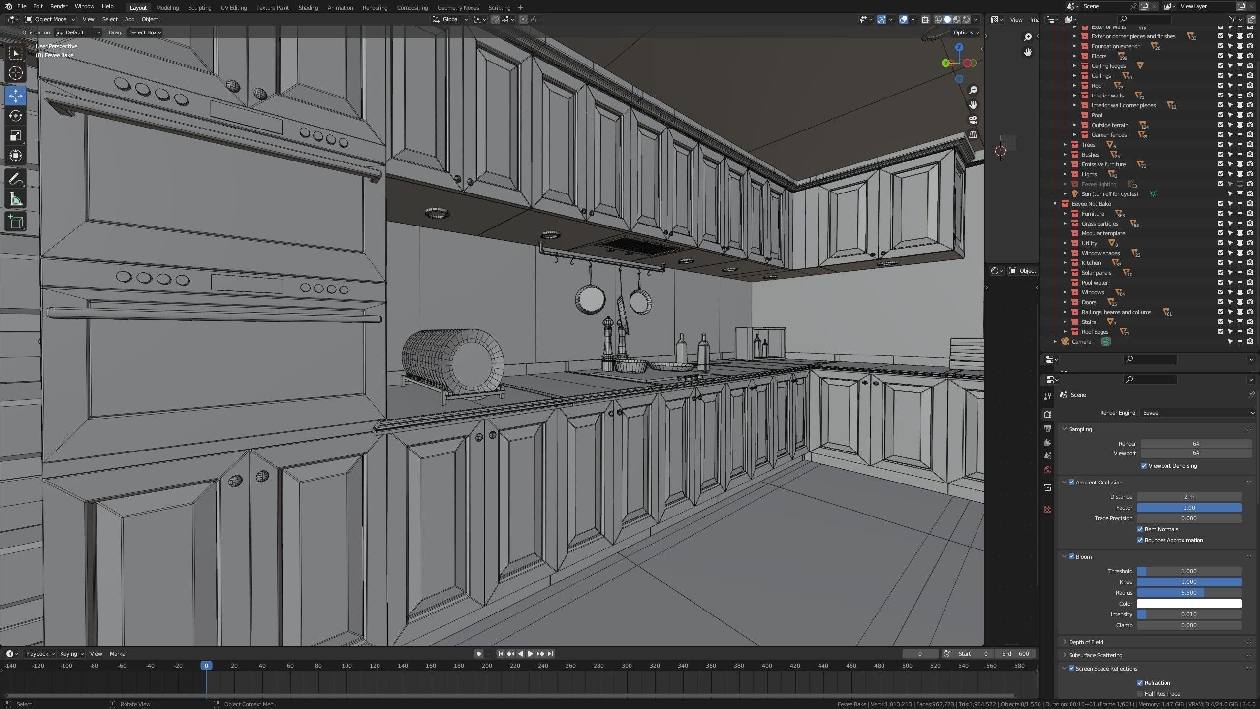 SHC Modular Classic Style American House 10 Low-poly 3D model_49