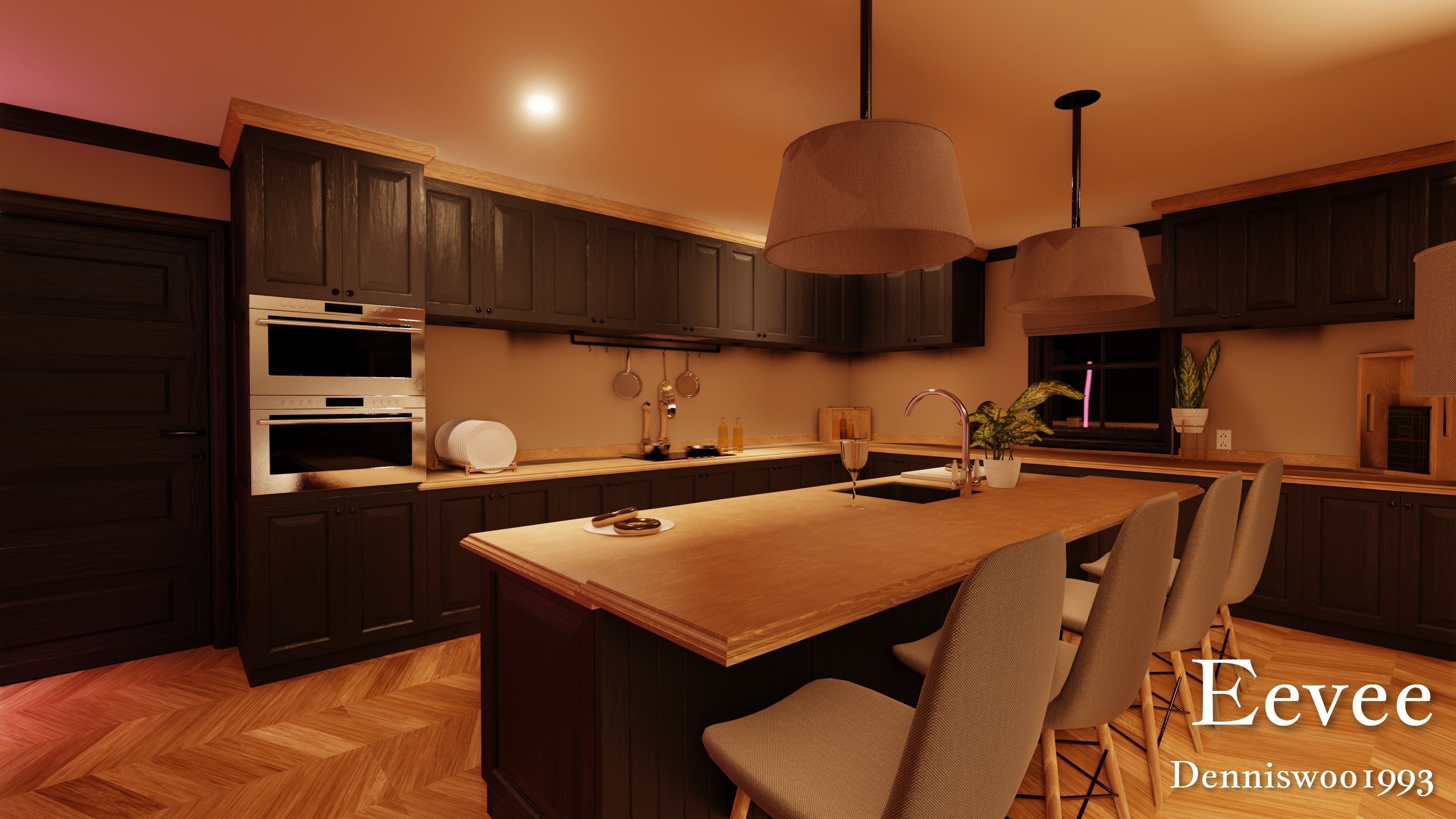 SHC Modular Classic Style American House 10 Low-poly 3D model_44