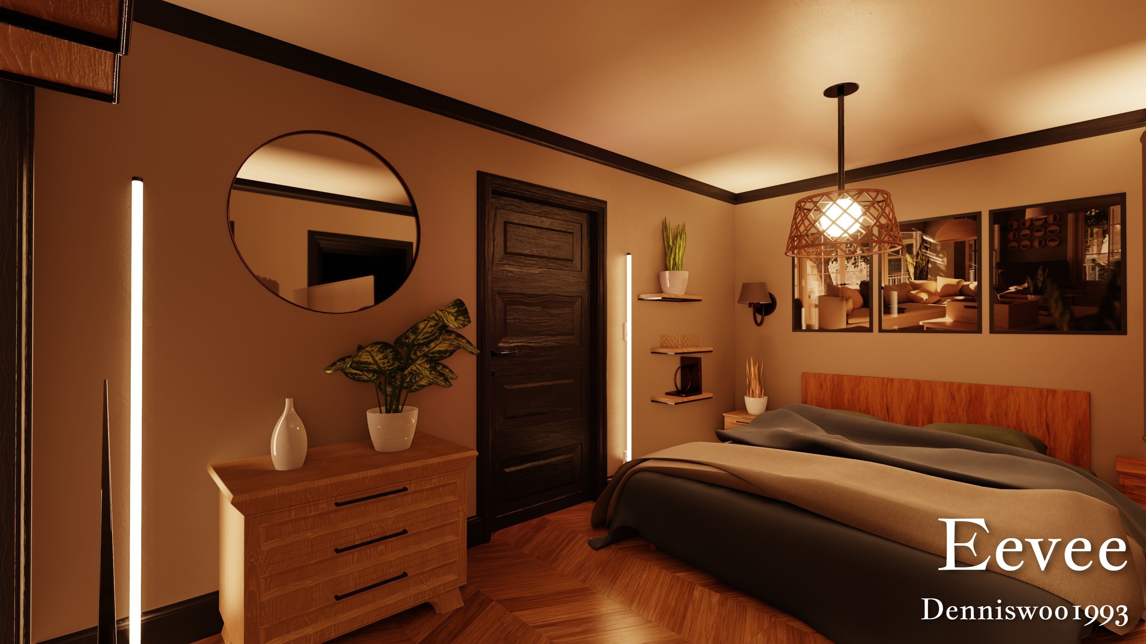 SHC Modular Classic Style American House 10 Low-poly 3D model_46