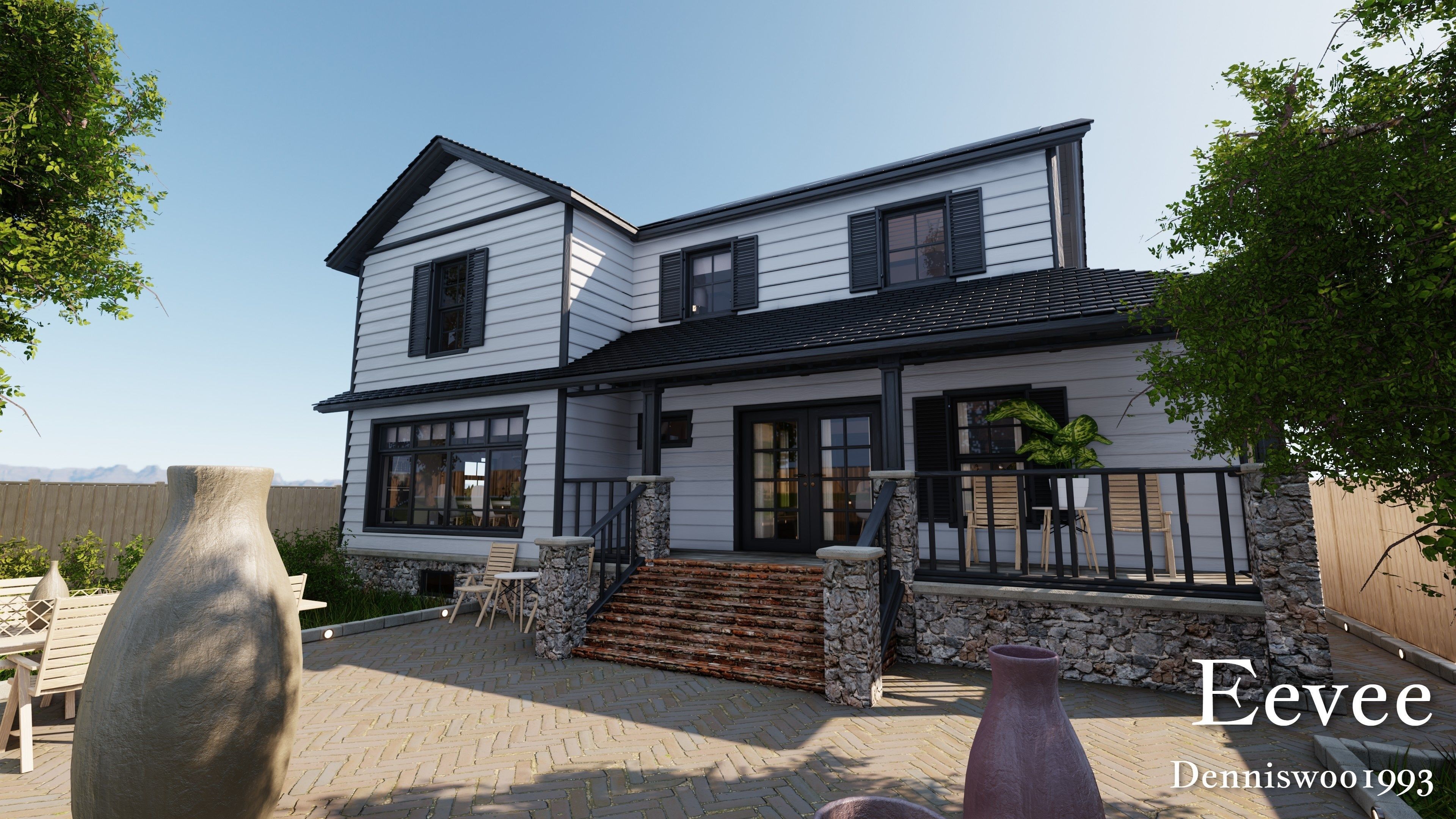 SHC Modular Classic Style American House 10 Low-poly 3D model_33