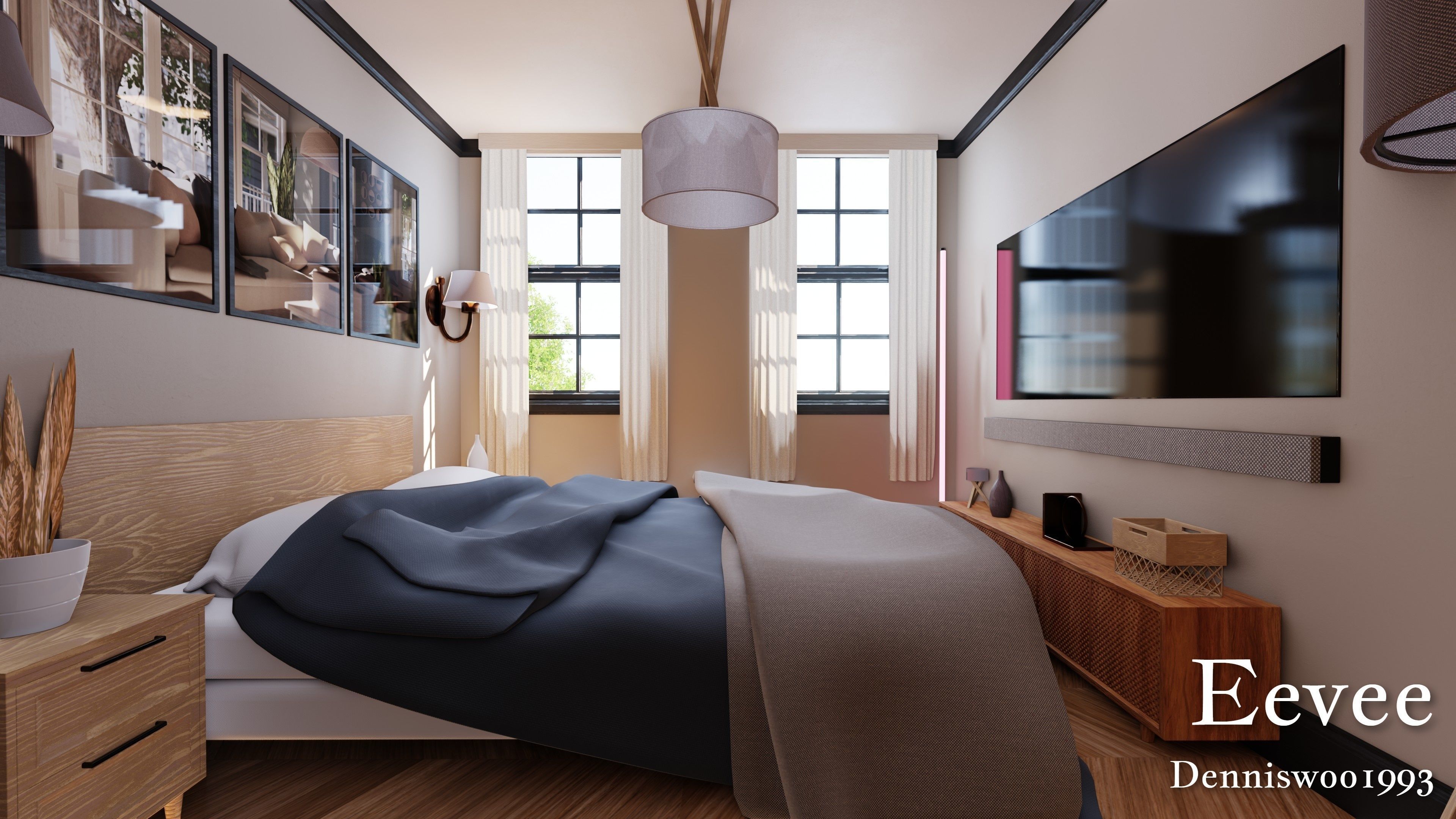 SHC Modular Classic Style American House 10 Low-poly 3D model_40