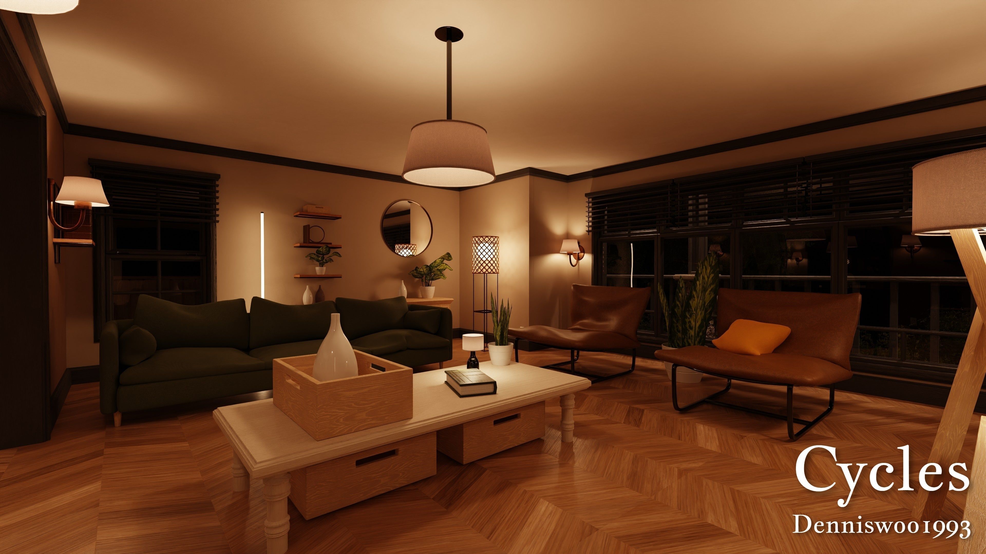 SHC Modular Classic Style American House 10 Low-poly 3D model_22