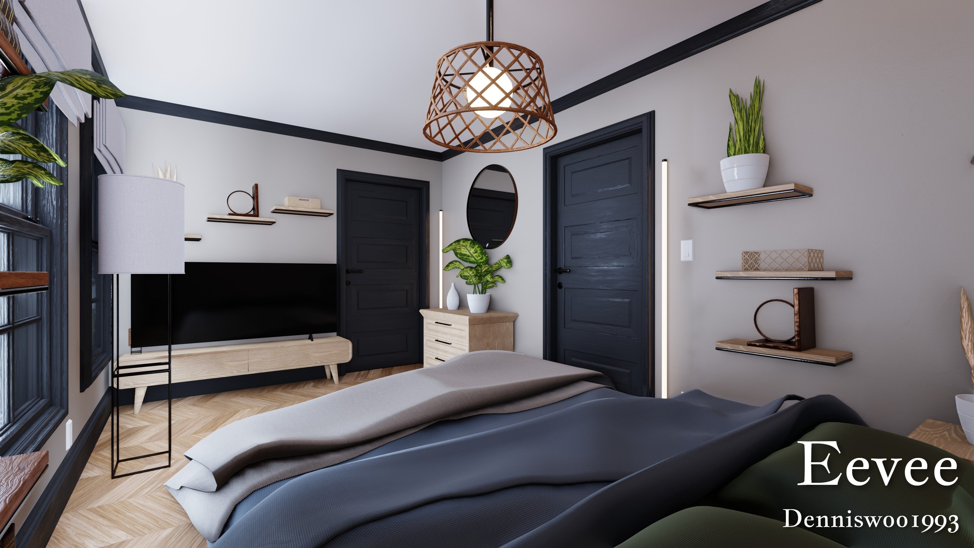 SHC Modular Classic Style American House 10 Low-poly 3D model_39