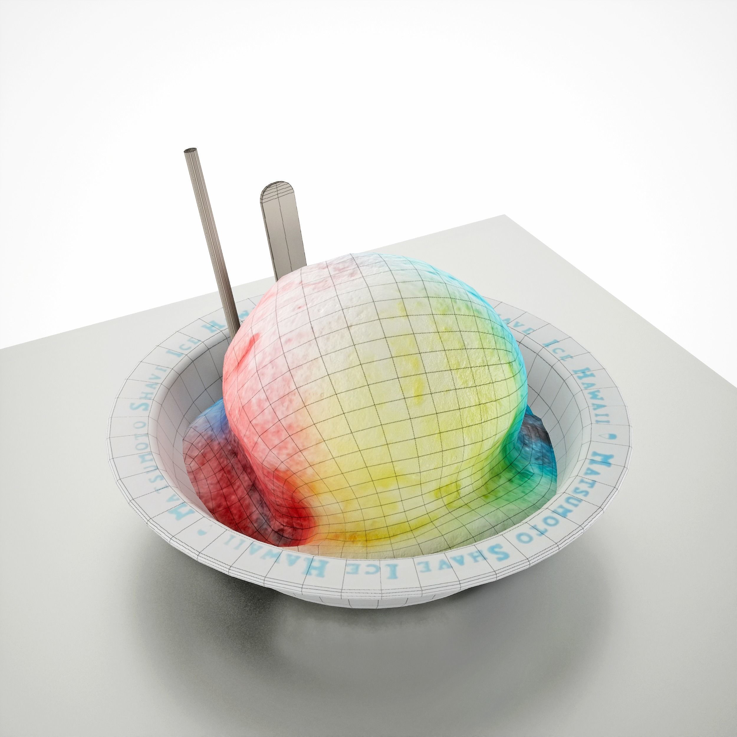 Game-Ready Ice Cream Sorbet Low-poly 3D model_4