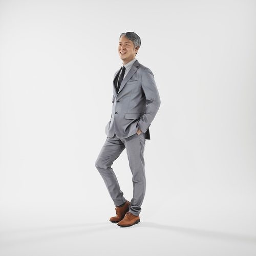 Asian Man Scan Posed 2 - 2M poly 3D model