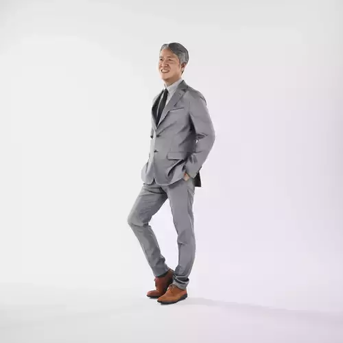 Game-Ready Asian Man Scan Posed 2