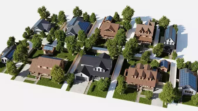 Modular Classic Style American medium 10 House pack 3D Model Collection Modular Classic Style American medium 10 House pack 3D Model Collection