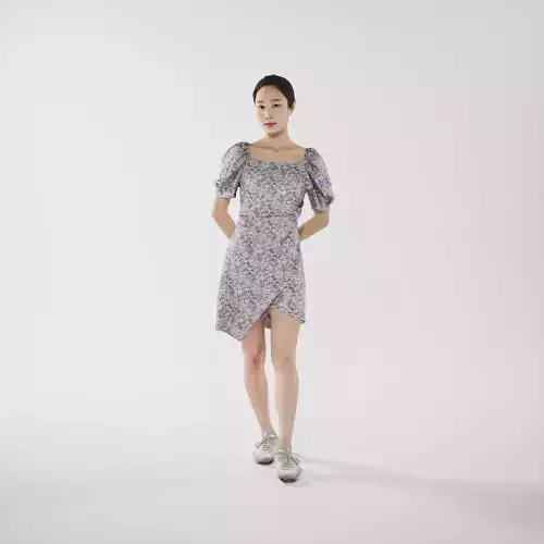 Game-Ready Asian Woman Scan Posed 9