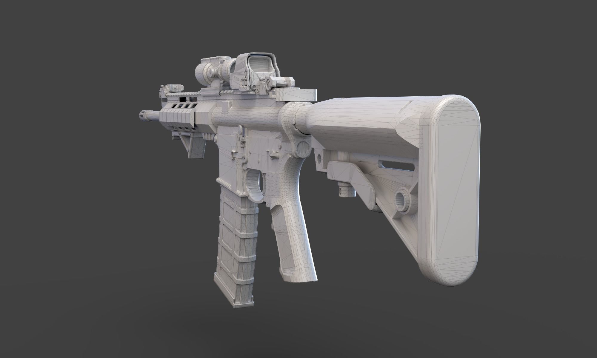 Low Poly Rifle with Parts 3D model_23