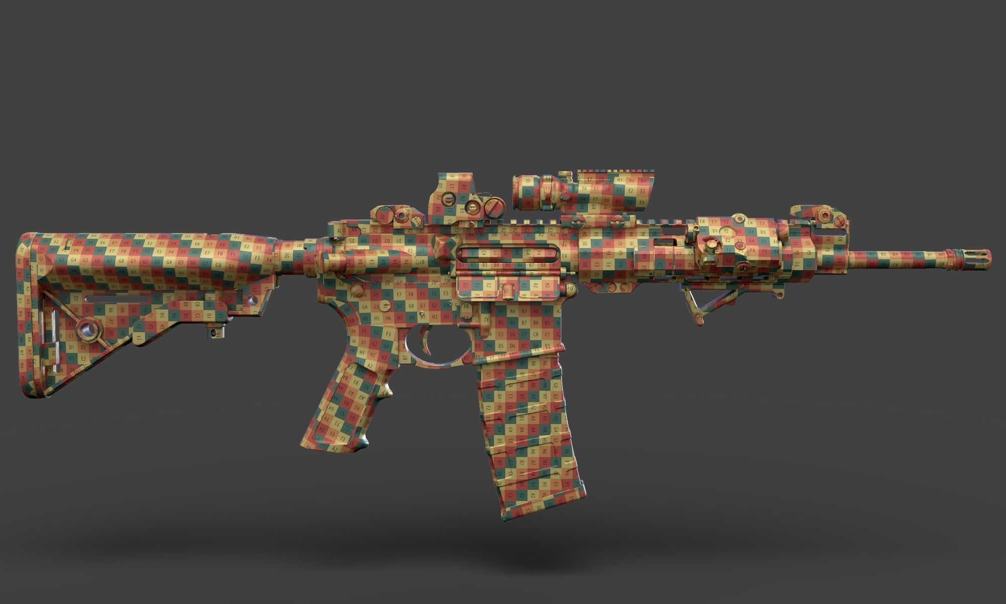 Low Poly Rifle with Parts 3D model_25