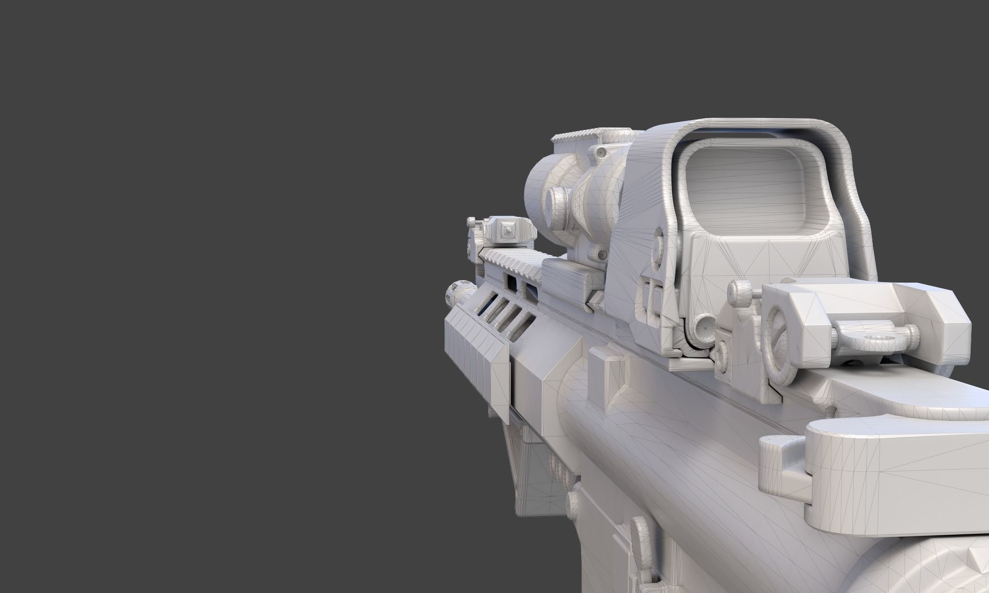 Low Poly Rifle with Parts 3D model_19