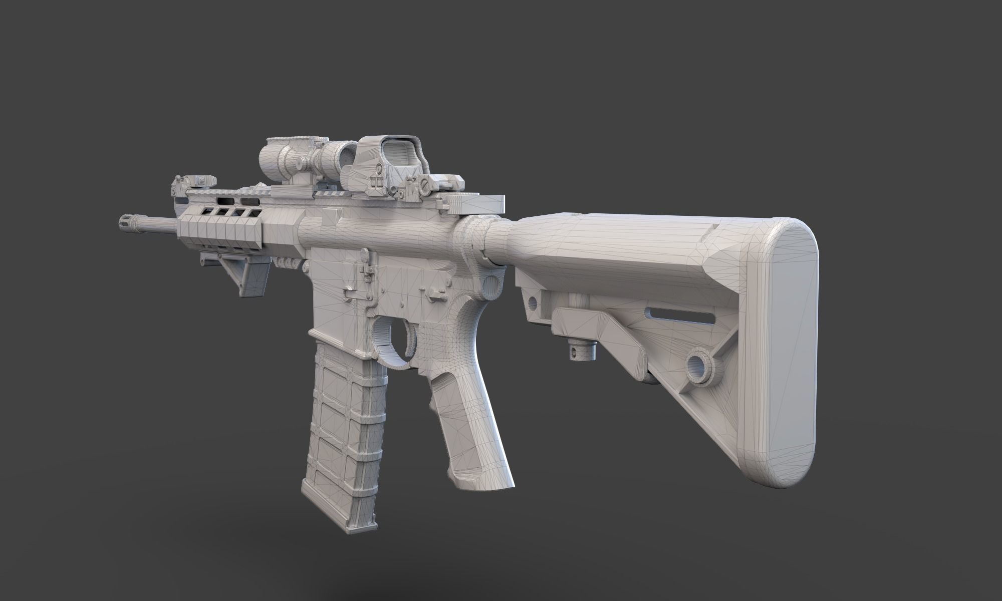 Low Poly Rifle with Parts 3D model_18