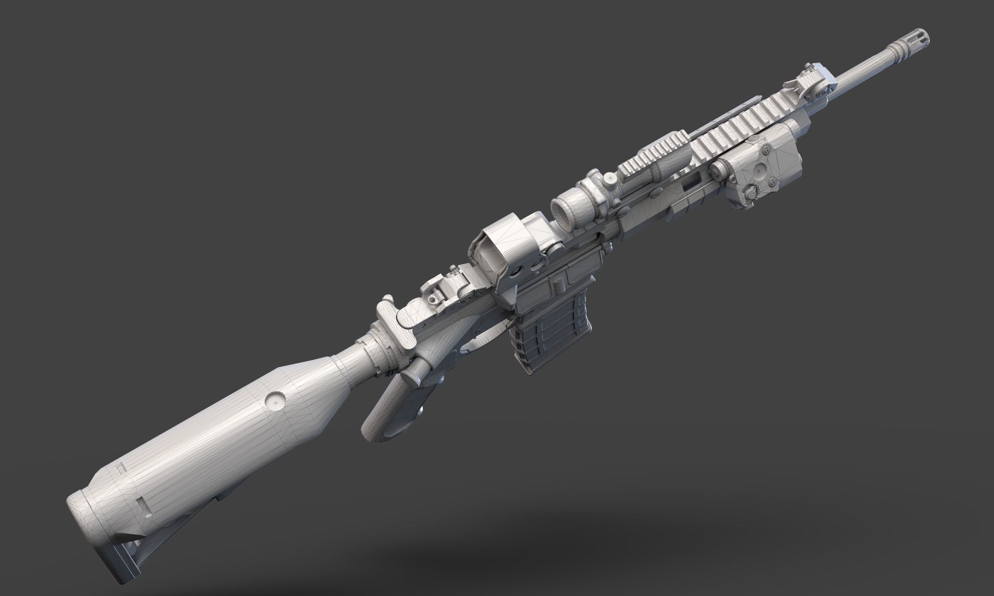 Low Poly Rifle with Parts 3D model_21