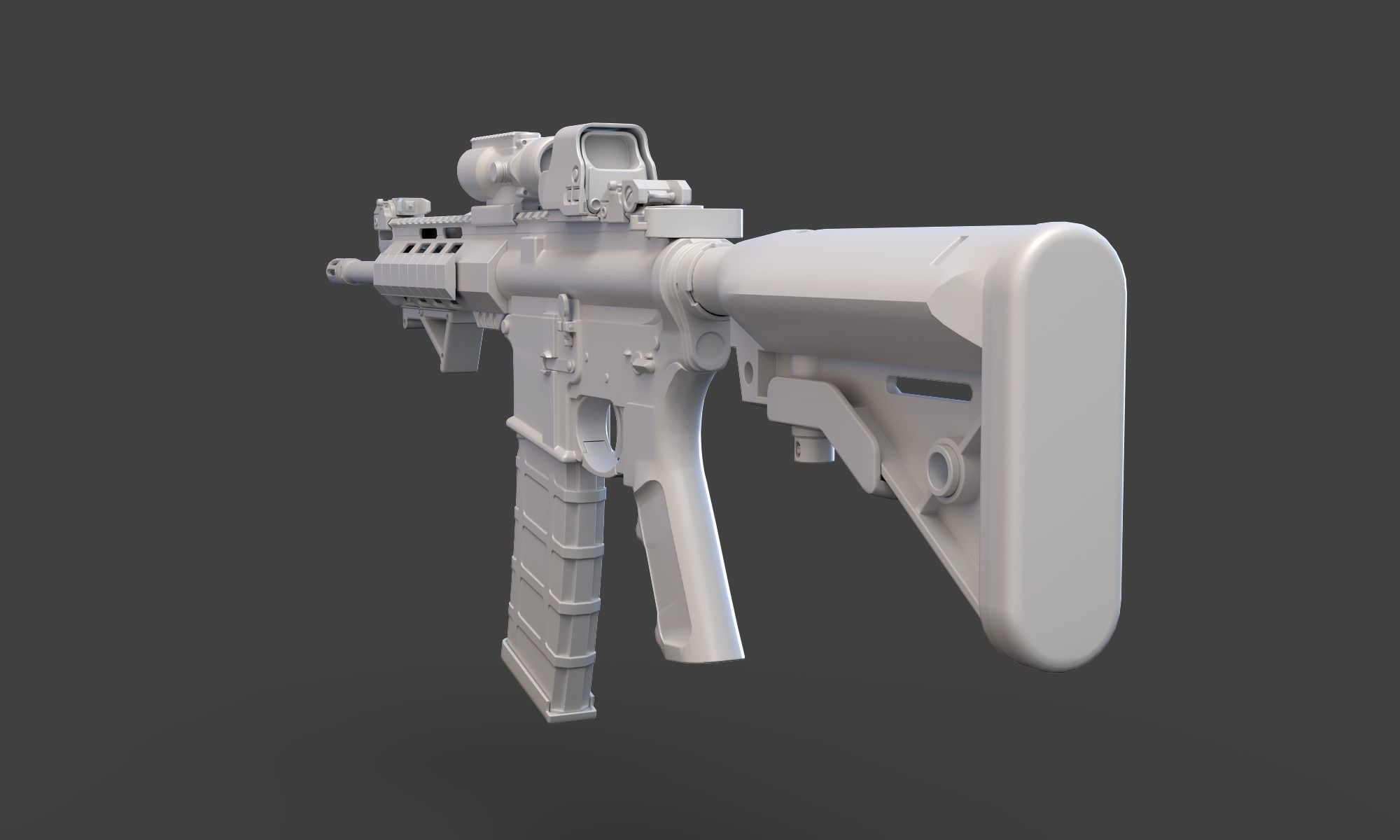 Low Poly Rifle with Parts 3D model_11