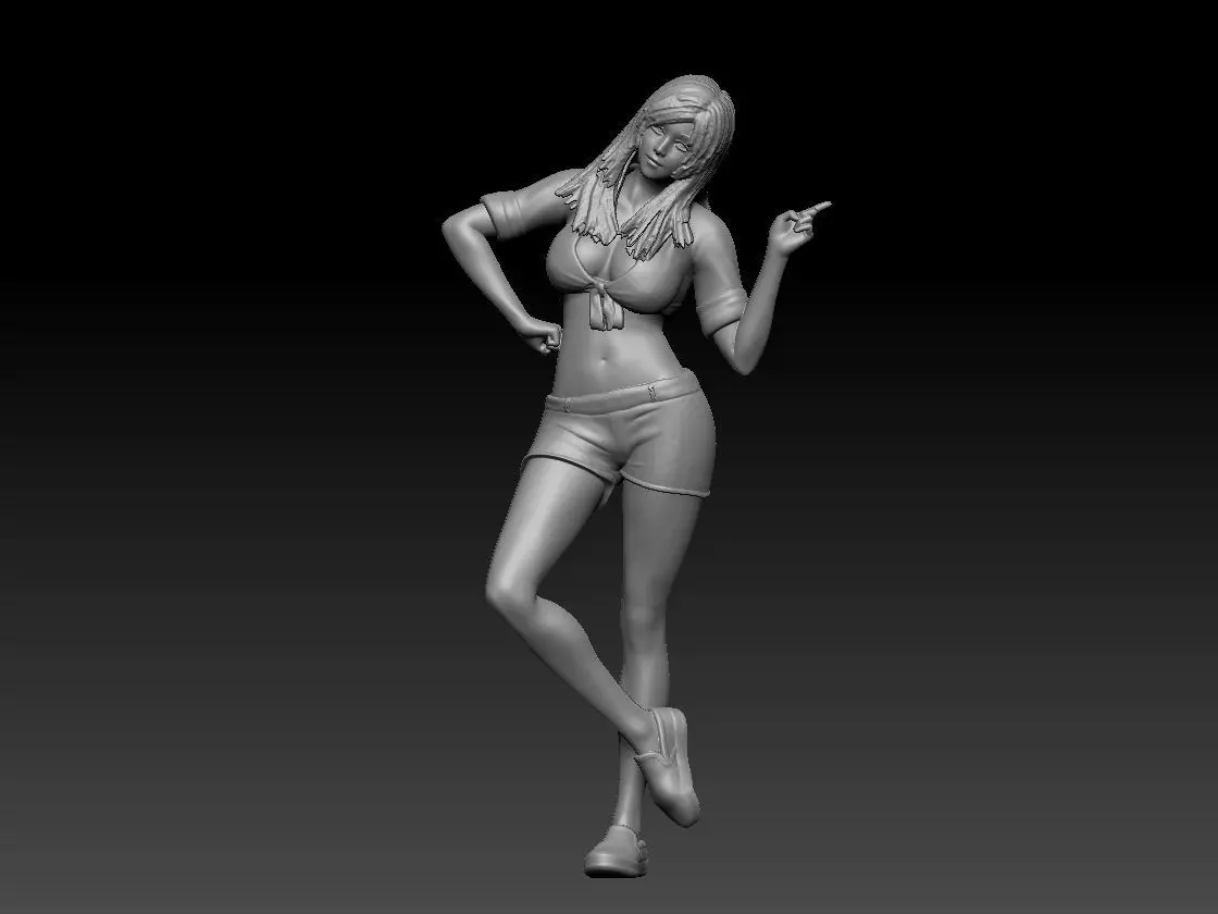 cute girl 3D print model_0
