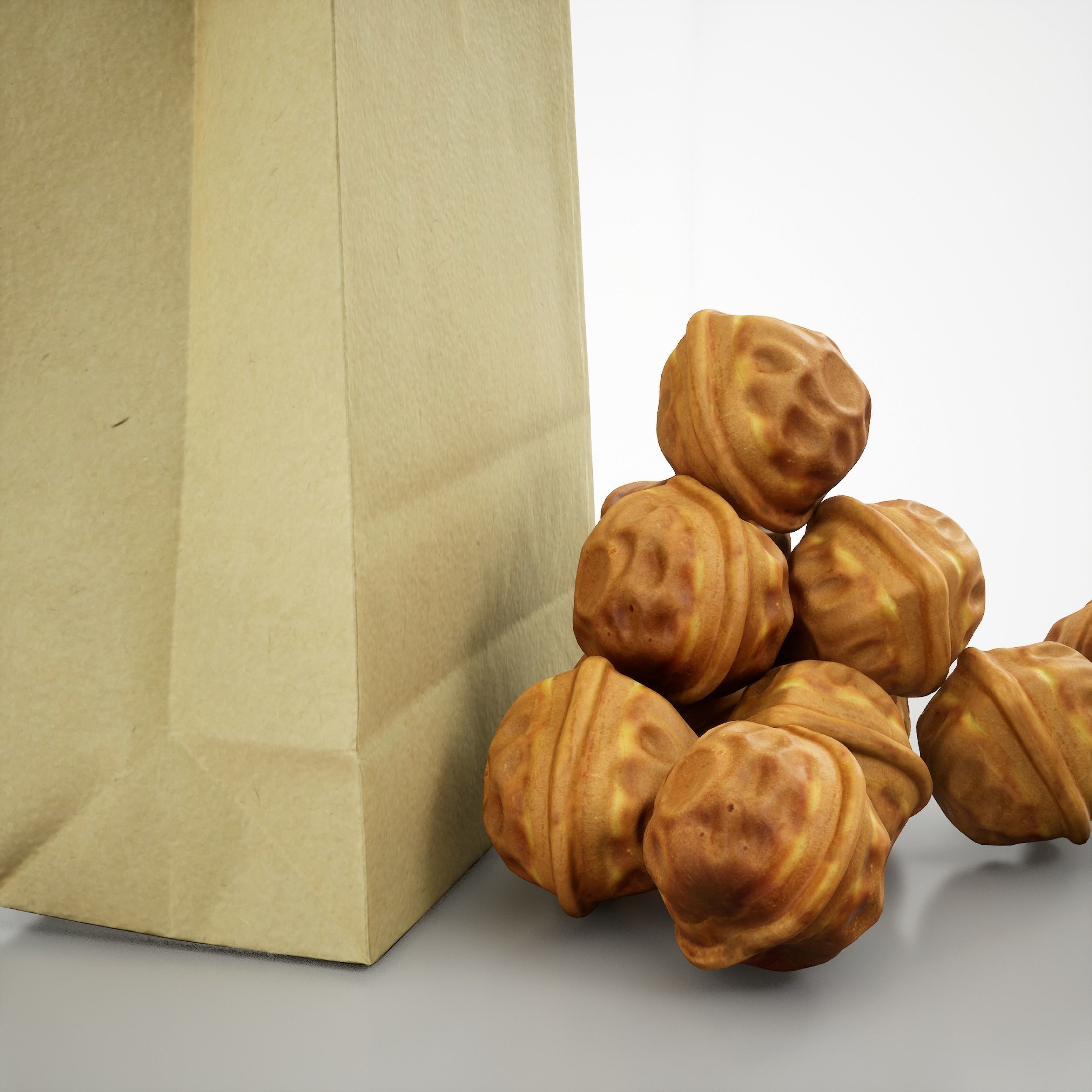 Game-Ready Korean Walnut Bread Low-poly 3D model_4