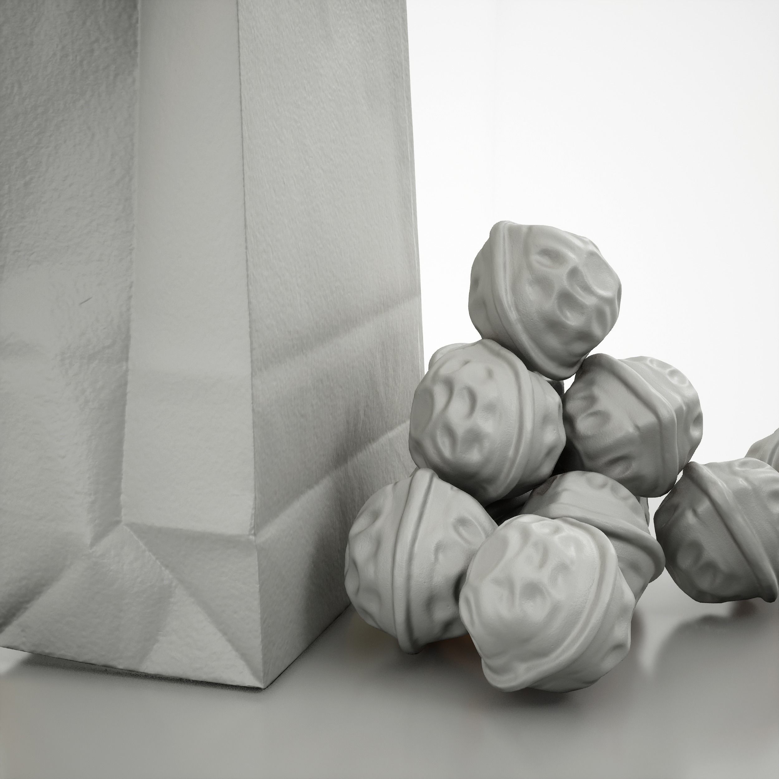 Game-Ready Korean Walnut Bread Low-poly 3D model_8