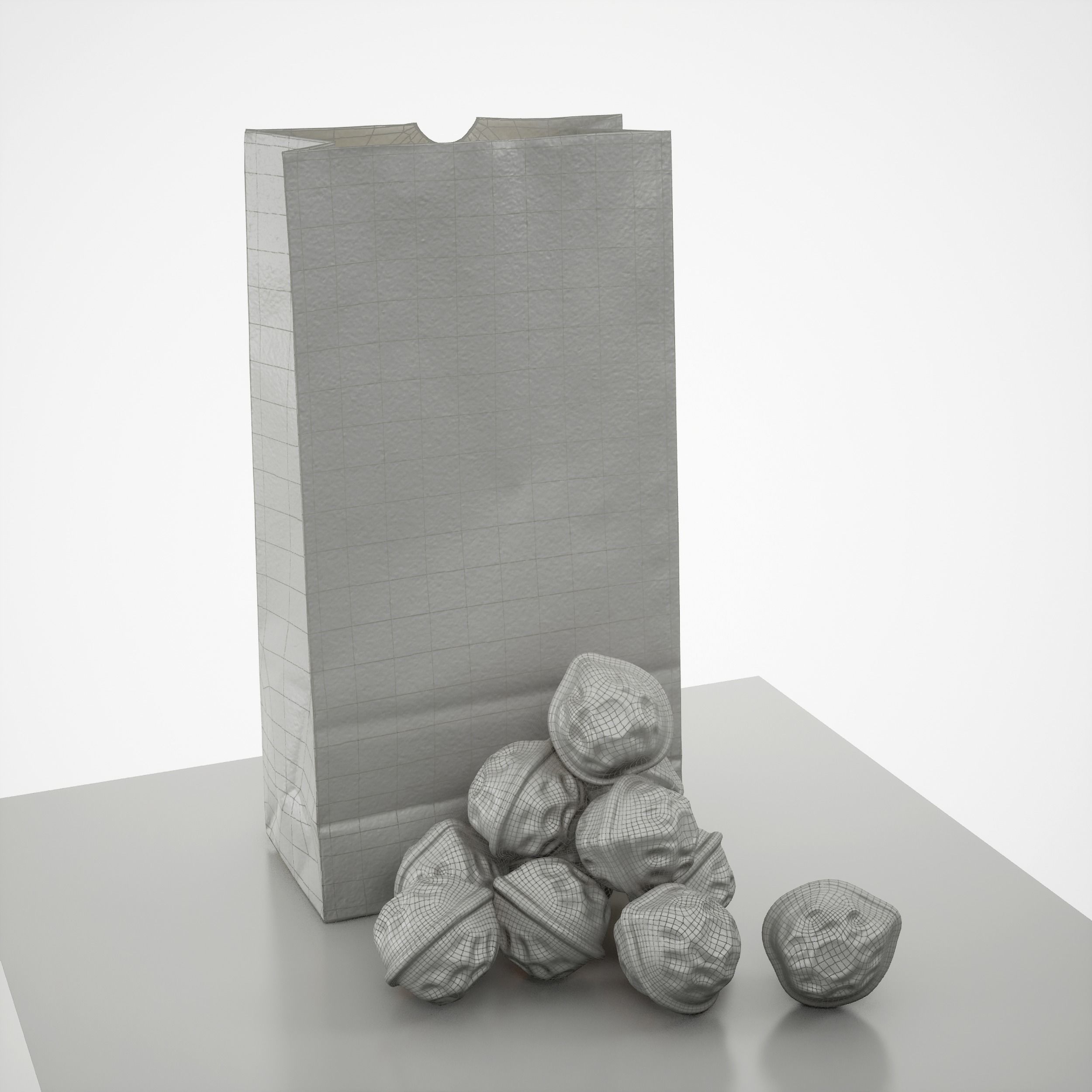 Game-Ready Korean Walnut Bread Low-poly 3D model_9