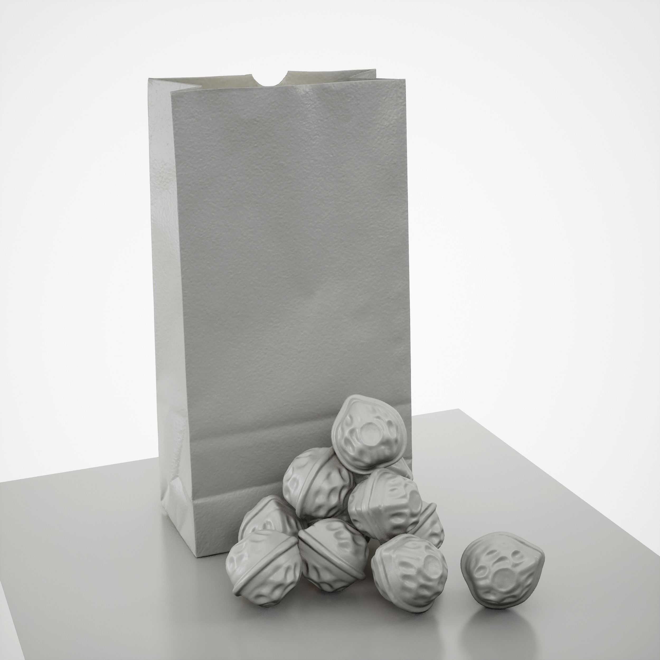 Game-Ready Korean Walnut Bread Low-poly 3D model_6