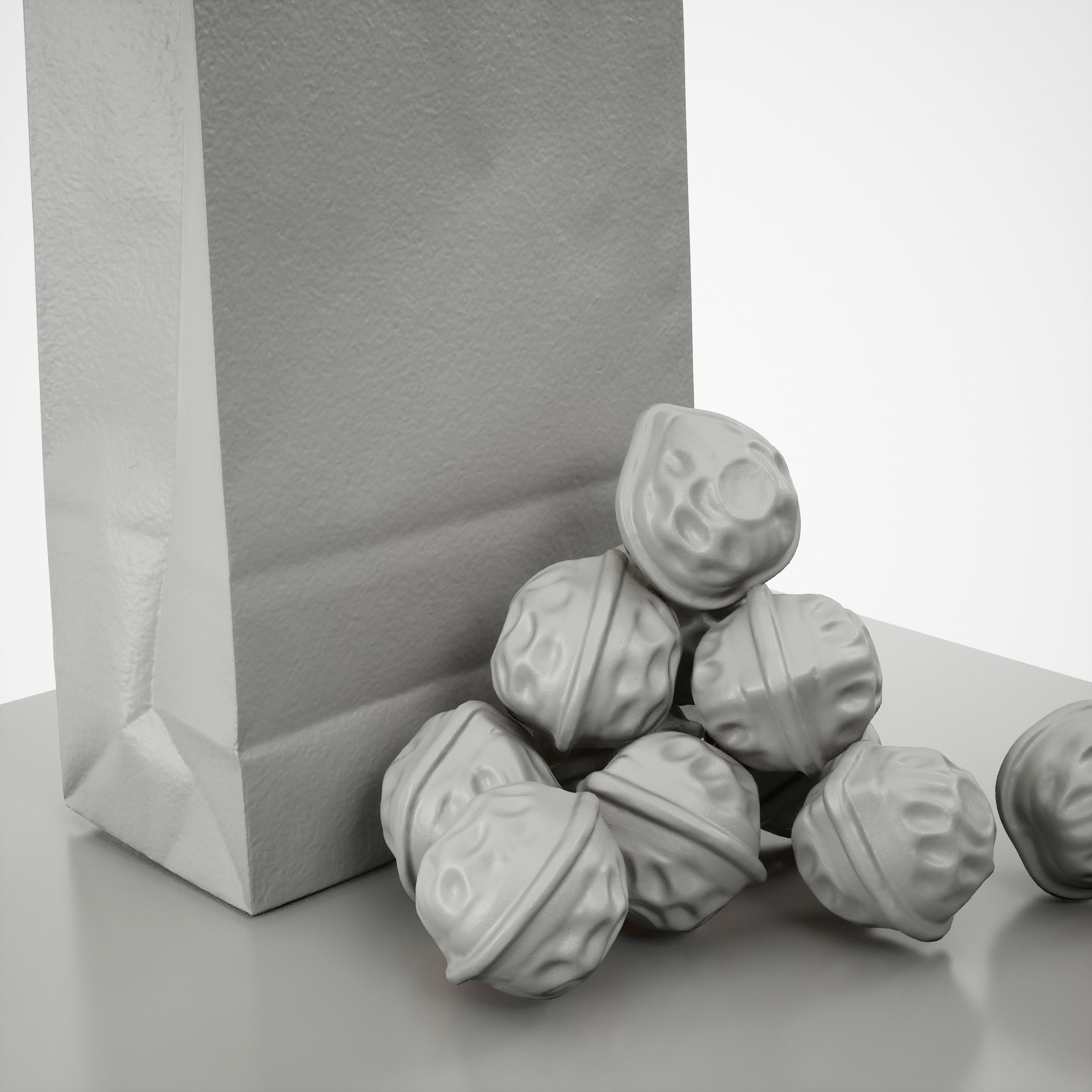 Game-Ready Korean Walnut Bread Low-poly 3D model_7