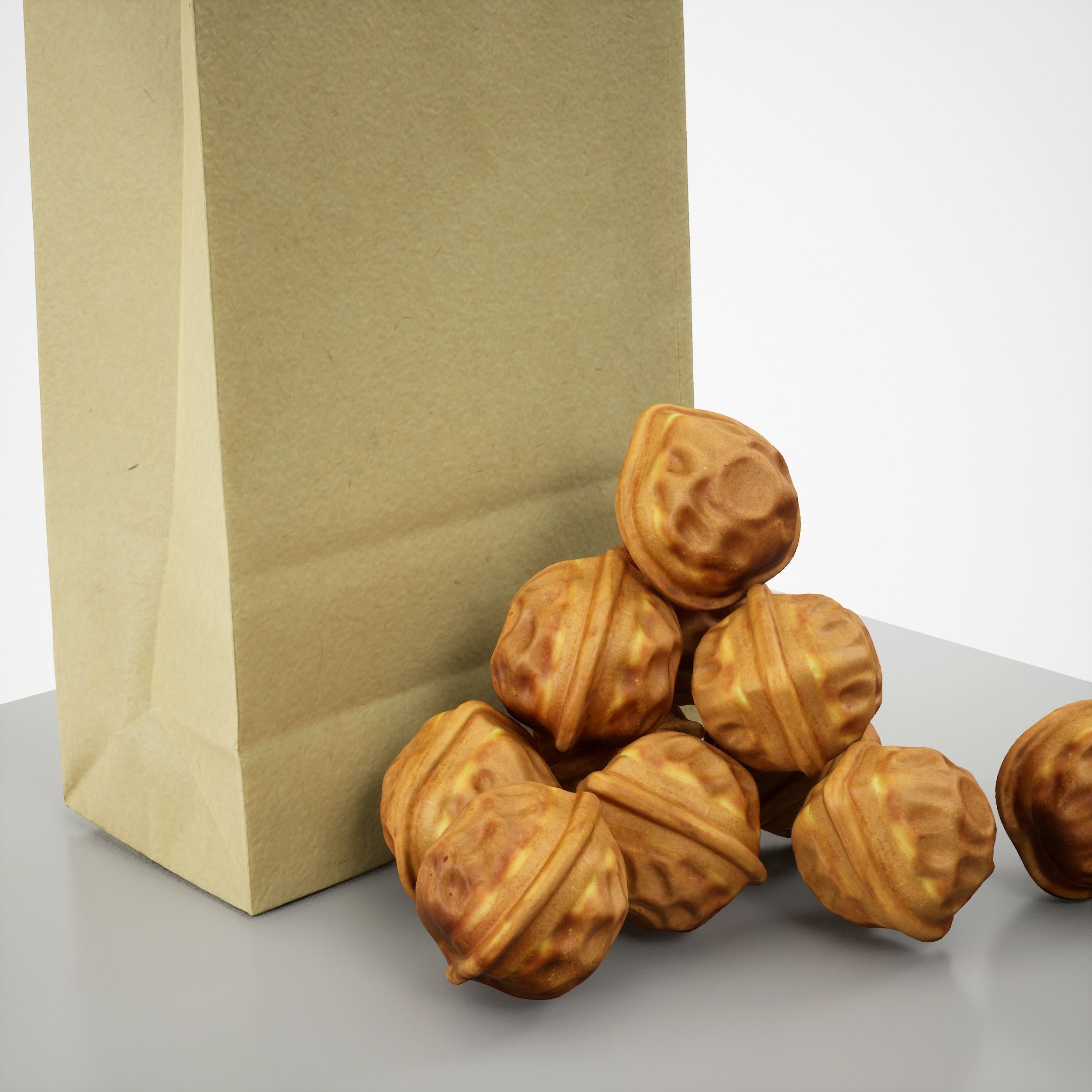 Game-Ready Korean Walnut Bread Low-poly 3D model_1