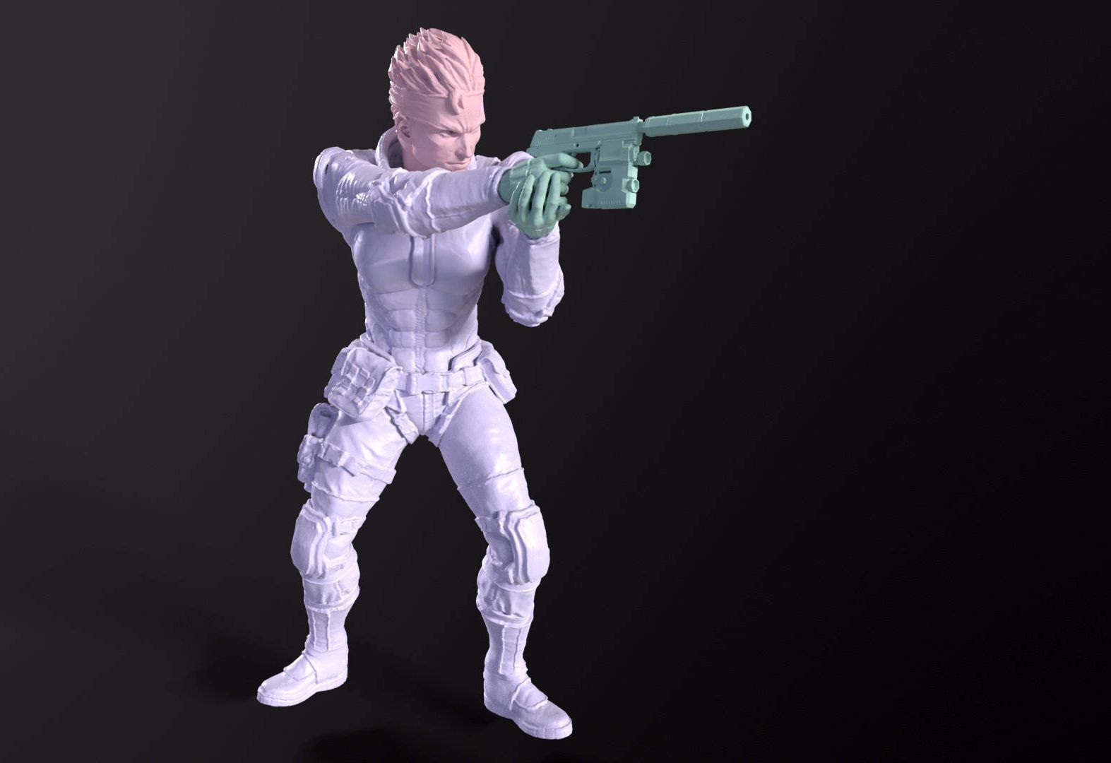 Solid Snake Printable fan art from MGS 3D print model_21