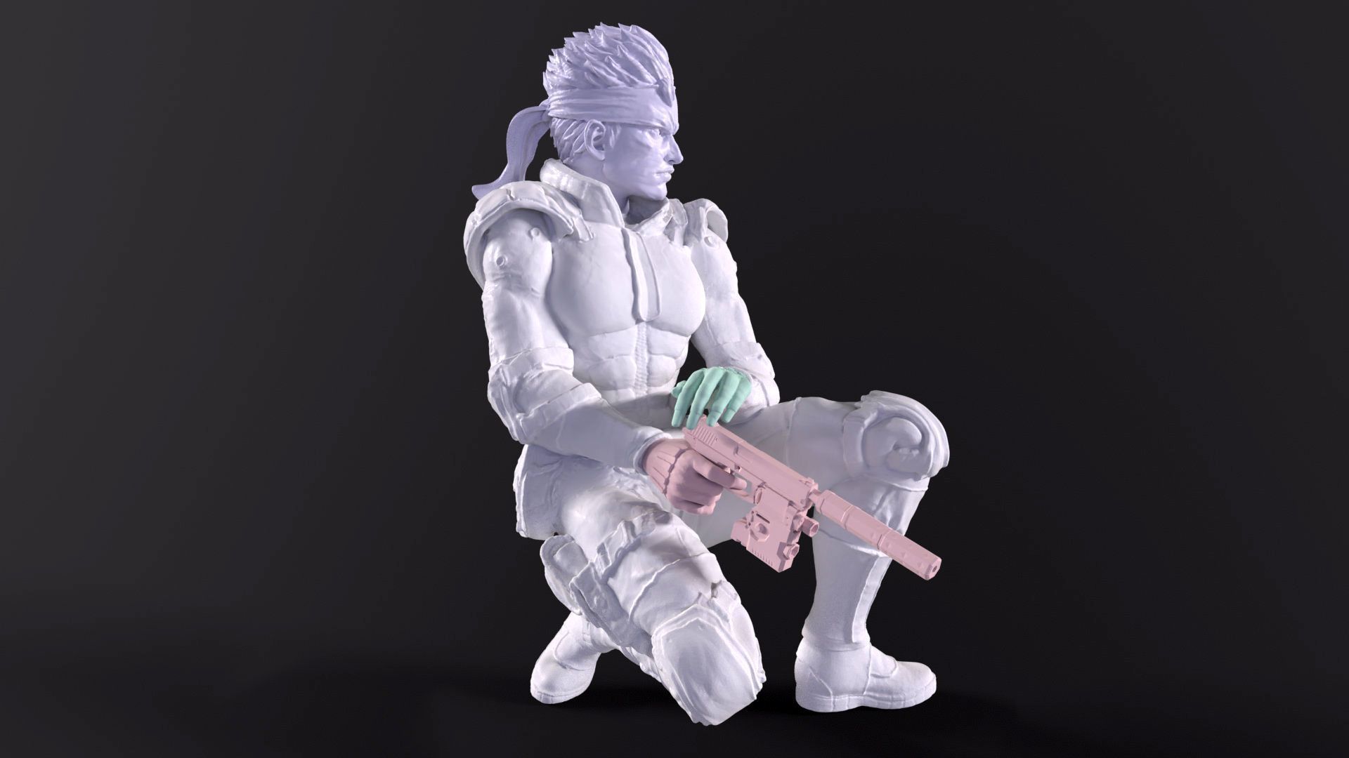 Solid Snake Printable fan art from MGS 3D print model_22