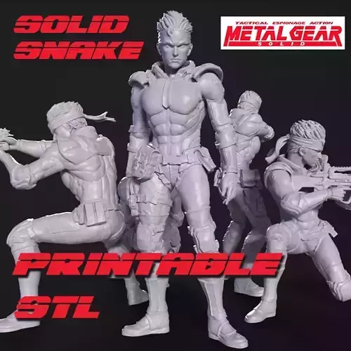 Solid Snake Printable fan art from MGS 3D print model