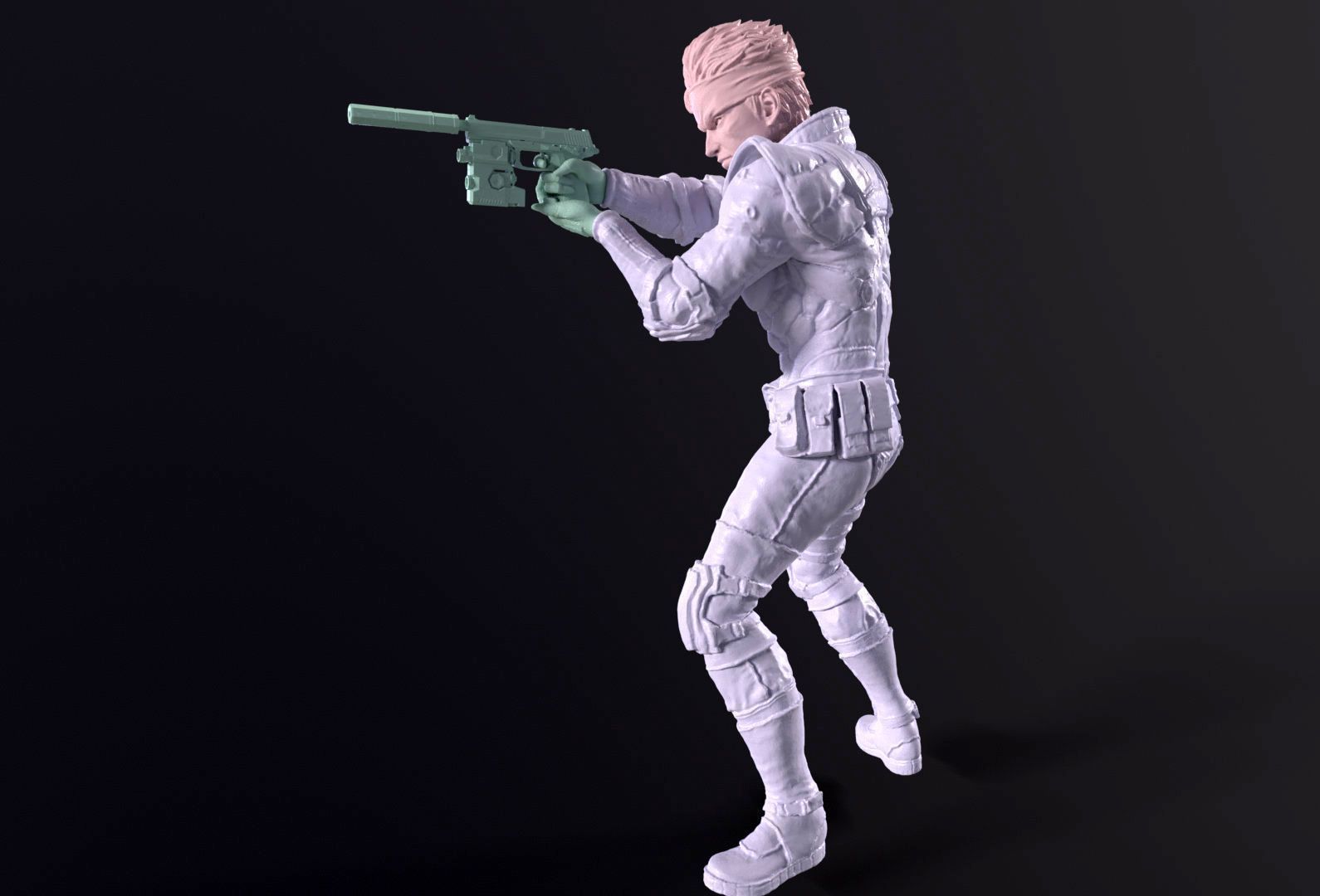 Solid Snake Printable fan art from MGS 3D print model_20